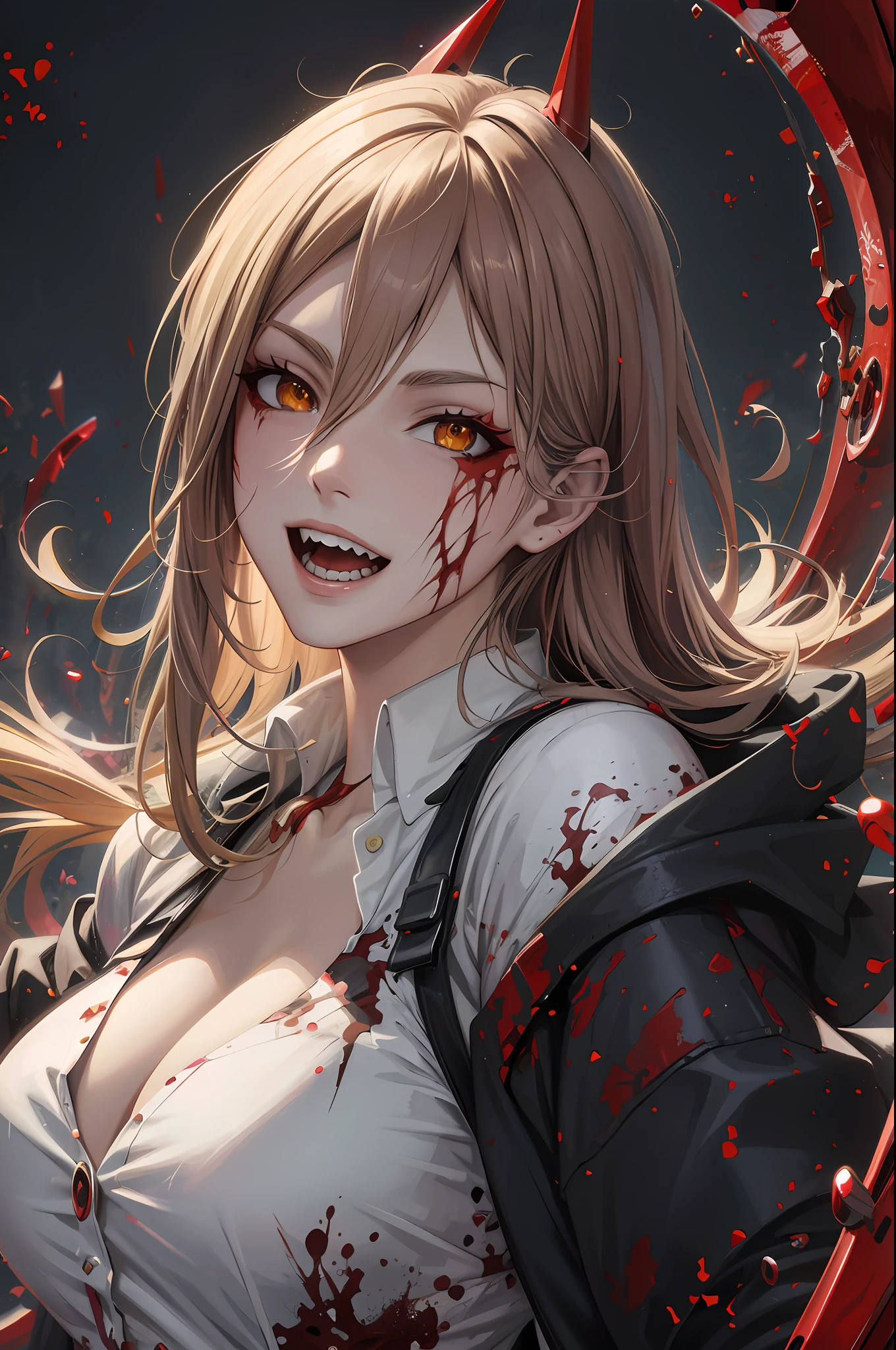 Chica de anime con sangre en la cara y una cara ensangrentada, Arte detallado del anime digital, Badass Anime 8K, Arte de anime limpio y detallado, Guweiz en Pixiv Artstation, Fondo de pantalla de manga 4 k, Guweiz en Artstation Pixiv, Retrato detallado de Anime Girl, Estilo anime 4K, Anime Art Wallpaper 4K, Anime Art Wallpaper 4K
