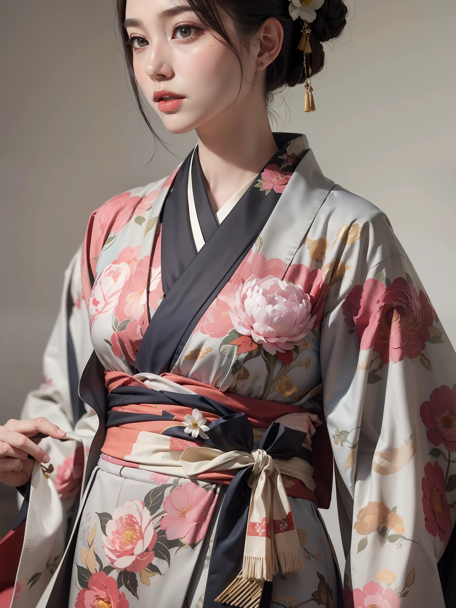 Realistic style, Very realistic skin tone, Realism, k hd, High pixel,High image quality，
Japan Ukiyo, author：Alberto Seviso style,Dark Studio, low tune, isometry, Full body photo，
Peony flower, python, geisha, A fashion magazine photography masterpiece, A masterpiece of photography，Very realistic skin details，Very beautiful face，A gorgeous kimono full of intricate details
steps:50 --auto