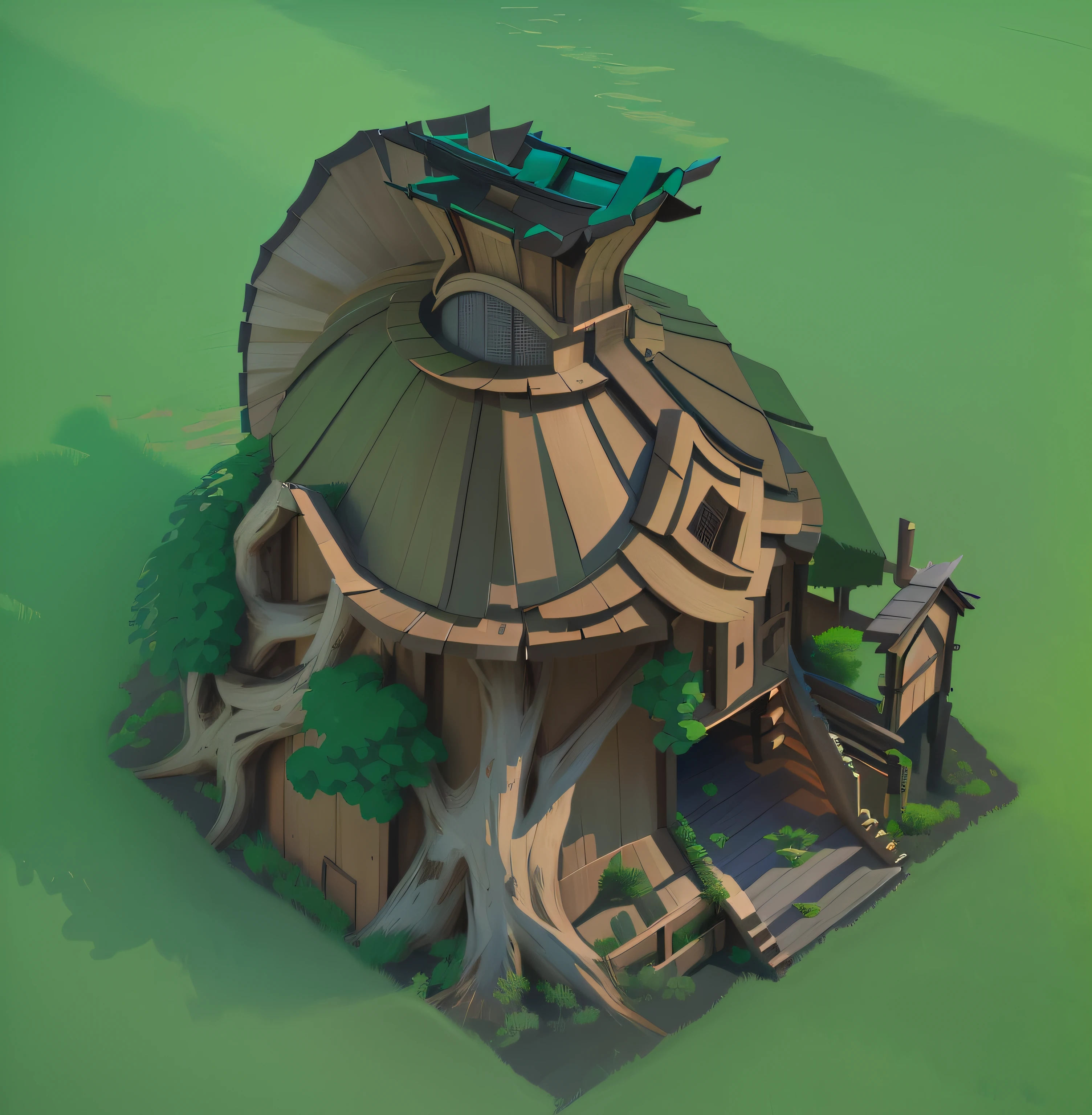 The roof is neatly planked