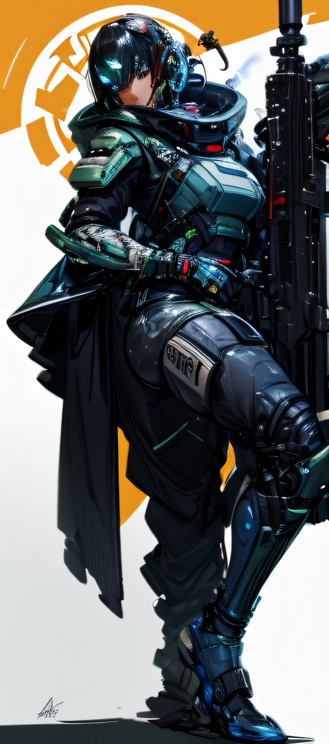 A woman in a futuristic suit with a gun, apex legends armor, wraith from apex legends, apex legends character, loba andrade from apex legends, in style of apex legends, Makoto Shinkai ( apex legends ), Complete cybernetic combat suit, character art the contra, fully space suited, Sci-fi spacesuit, starfinder character, cybersuit