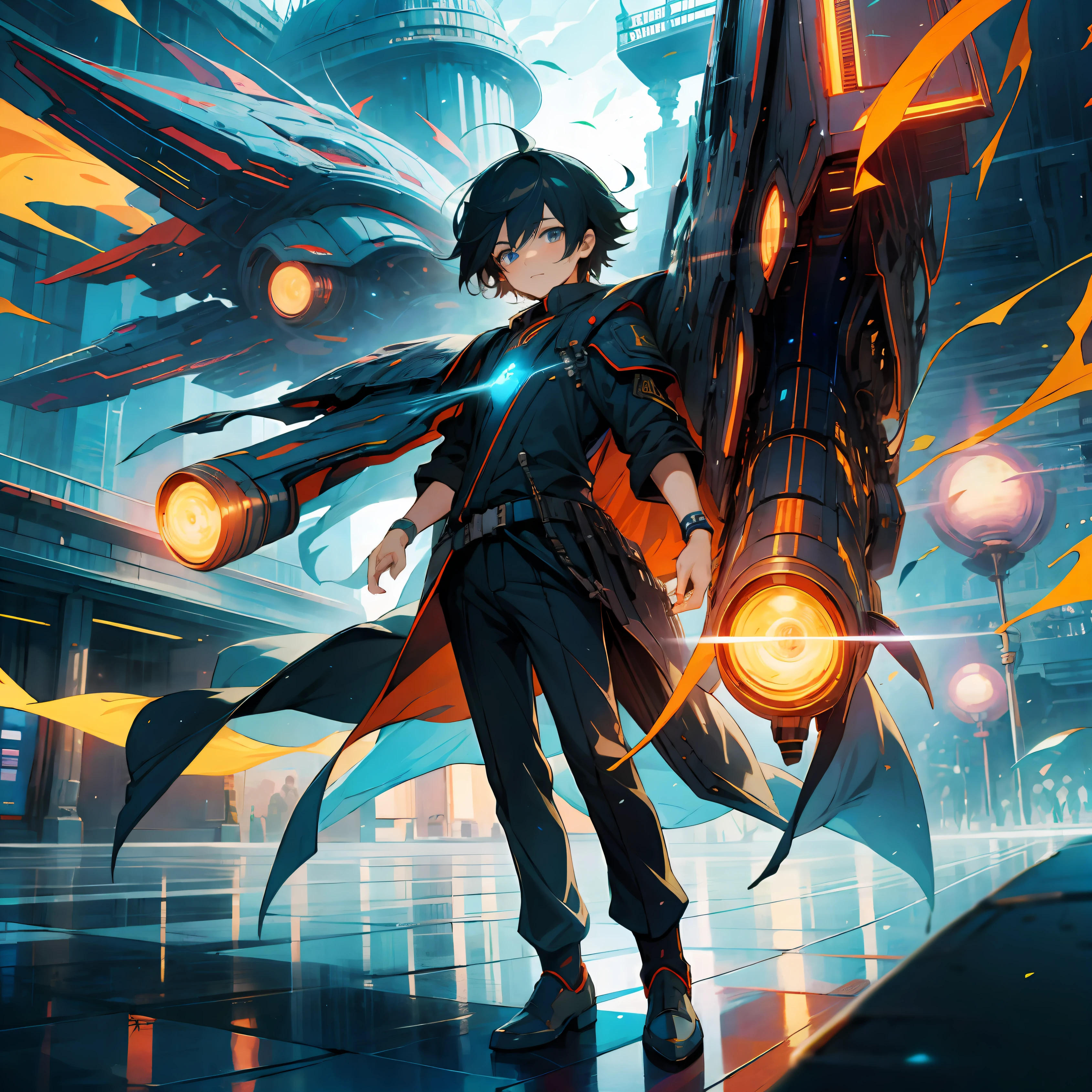 anime boy with dark fires around him --auto