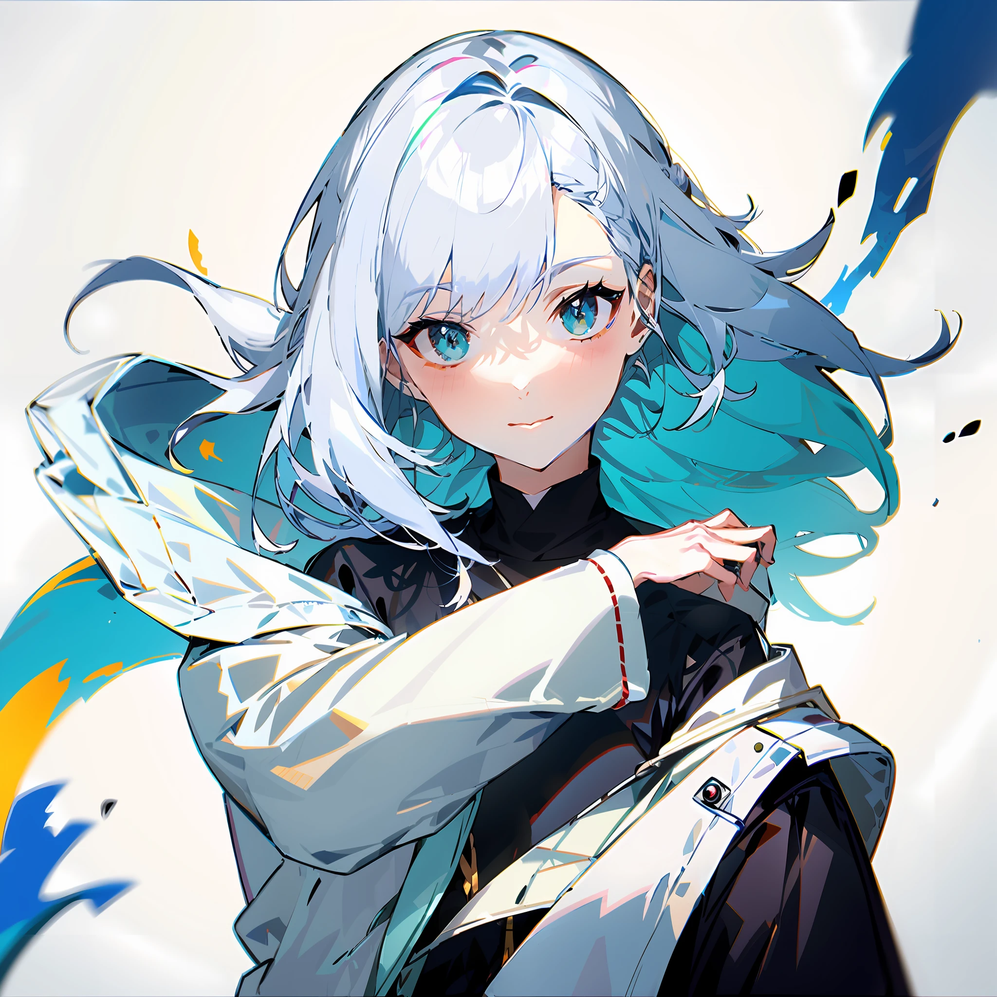 Anime - Female image with white hair and blue eyes, Anime style 4k, Girl with gray hair, Anime 4K Konachan wallpaper, Anime art wallpaper 8K, Anime character art, Anime girl with blue and green hair, Pixiv digital art, white haired Cangcang, Detailed anime character art popular on ArtStation Pixiv, Anime art wallpaper 4k。