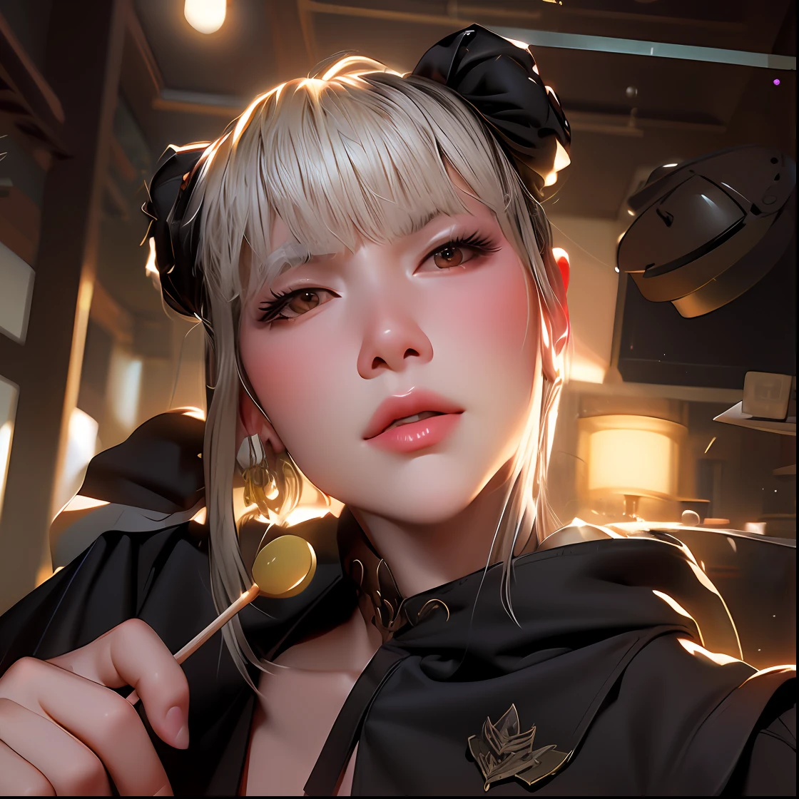 araffe girl with a purple hoodie holding a lollipop, lalisa manobal, belle delphine, lalisa manoban of blackpink, ruan cute vtuber, sakimichan, dilraba dilmurat, with full bangs, ulzzang, jossi of blackpink, with bangs, neat hair with bangs, wan adorable korean face,beautiful line art, detailed manga style, extremely fine ink lineart, black and white manga style, black and white line art, ink manga drawing, intense line art, pencil and ink manga drawing, intense black line art, in style of manga, exquisite line art, perfect lineart,exquisite line art, exquisite digital illustration, detailed digital drawing, black and white coloring, digital anime illustration, a beautiful artwork illustration, detailed matte fantasy portrait, beautiful line art, great digital art with details, goddess. extremely high detail, 4k detailed digital art, stunning digital illustration, digital fantasy illustration,((Best quality)), ((masterpiece)), (detailed:1.4), 3D, an image of a beautiful female,HDR (High Dynamic Range),Ray Tracing,NVIDIA RTX,Super-Resolution,Unreal 5,Subsurface scattering,PBR Texturing,Post-processing,Anisotropic Filtering,Depth-of-field,Maximum clarity and sharpness,Multi-layered textures,Albedo and Specular maps,Surface shading,Accurate simulation of light-material interaction,Perfect proportions,Octane Render, Two-tone lighting,Wide aperture,Low ISO,White balance,Rule of thirds,8K RAW