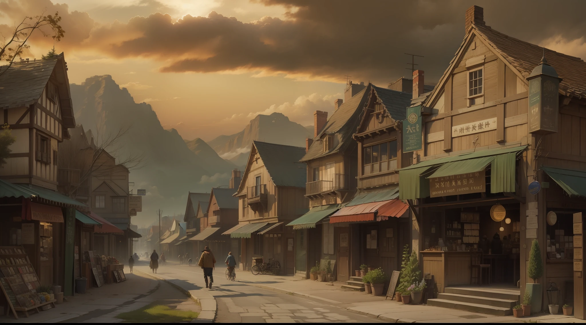 Western fantasy，towns，the street