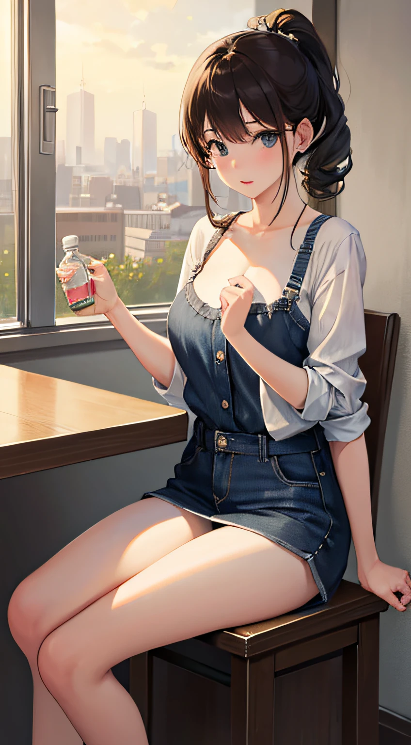 masterpiece,best quality,8k,original,official art,photorealistic,raw photo,photores,.1girl,glass bottle,A girl sitting in a bottle,style-swirlmagic,asiangirl,.