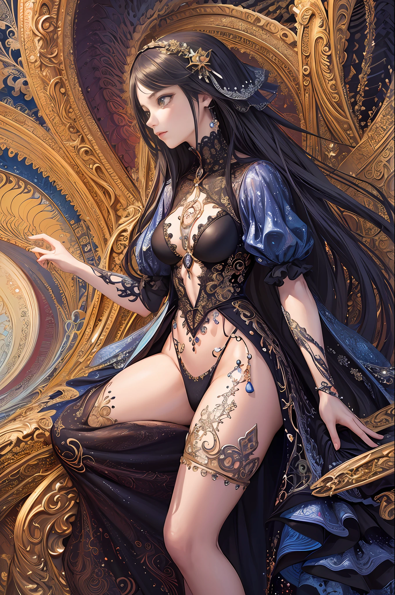 (masterpiece, top quality, best quality, official art, beautiful and aesthetic:1.2), (1girl), extreme detailed,(fractal art:1.3),colorful,highest detailed