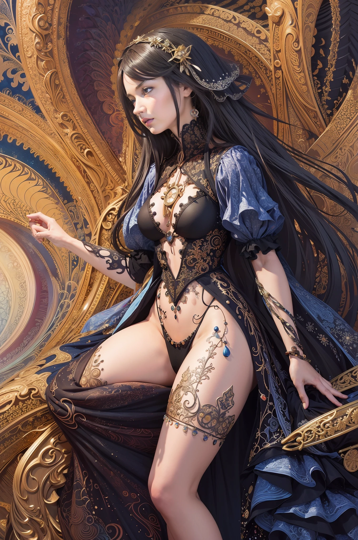 (masterpiece, top quality, best quality, official art, beautiful and aesthetic:1.2), (1girl), extreme detailed,(fractal art:1.3),colorful,highest detailed