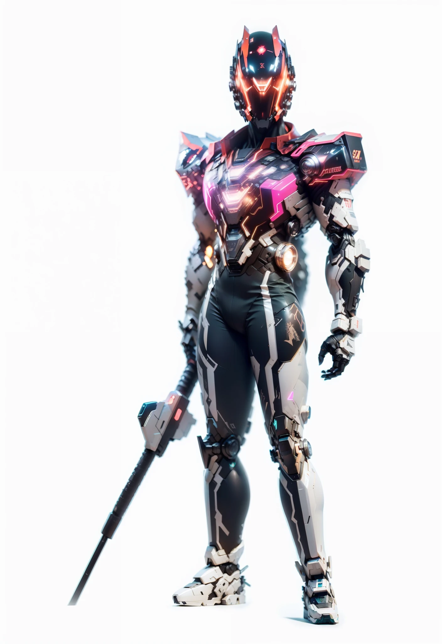Realiy，photorealestic，Machinary，mechs，Technologie，musculous，glowing light eyes，Burly body，style of photography，Real scenery（Metallic texture 1.8）（Excess detail 2）（High resolution1.6）（4K clarity1.9)（Carbon fiber 1.5）（Metal reflection 1.5），Neon lights