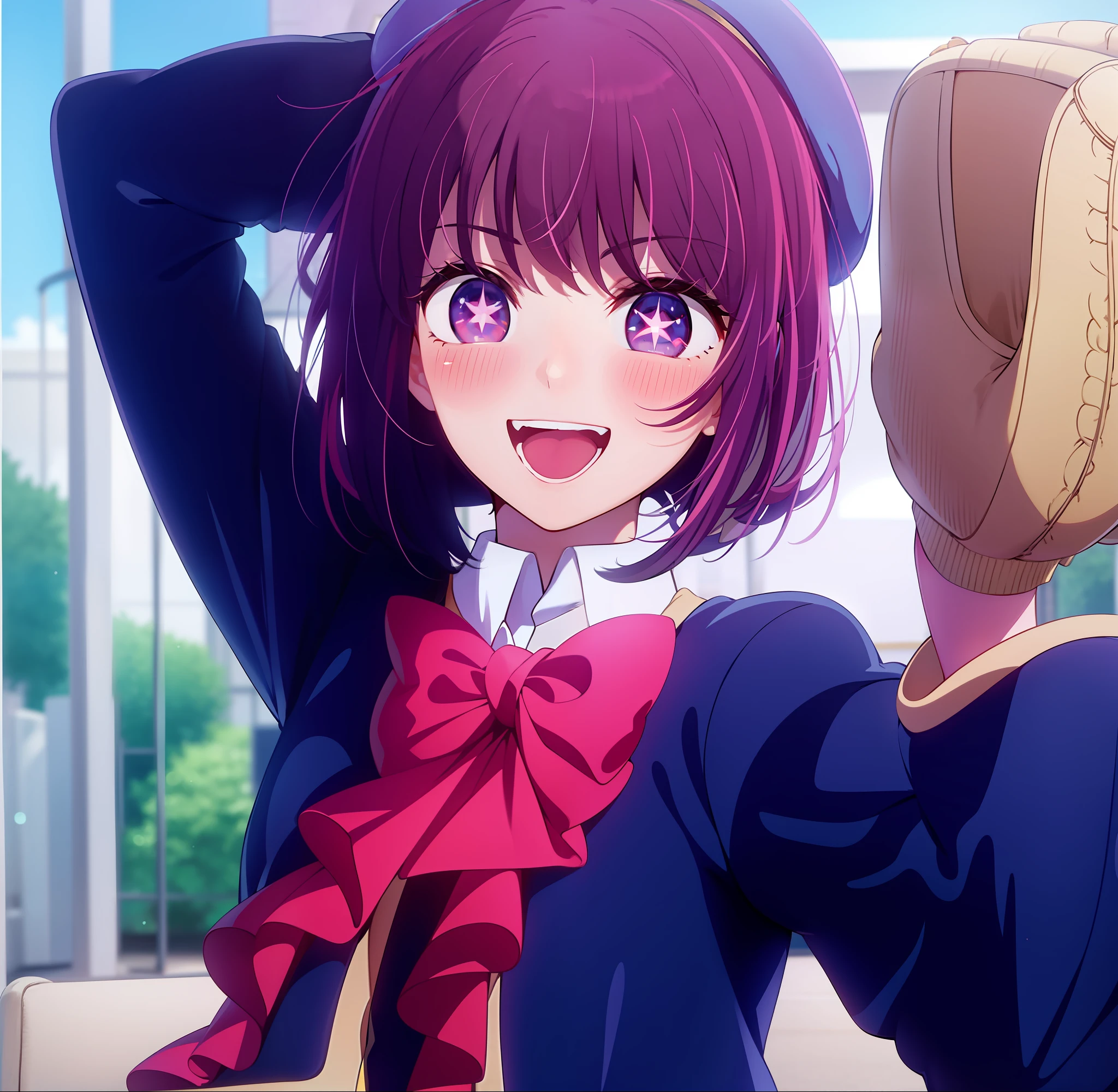 masterpiece, hightquality, Hi-Res, 1girl in, 独奏,beret、Kana Arima、Baseball Gloves