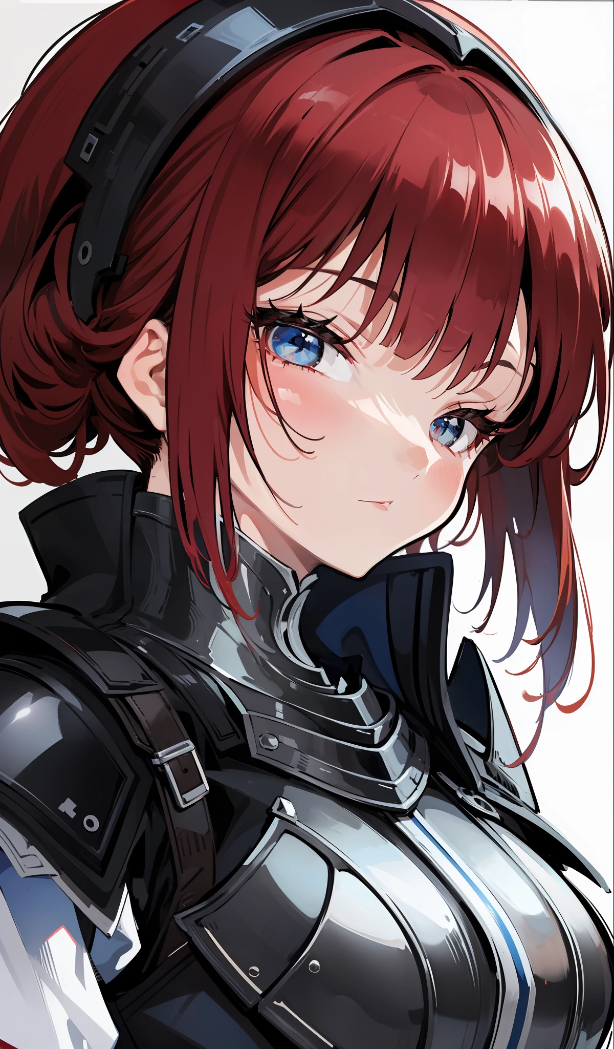 illustratio、(top-quality)、(((​masterpiece)))、(Hi-Res)、Original、(Solo Girl)、A sexy、Thick、Big body、Close up portrait of a person in costume of a knight with a sword, (Red-haired),Dark Souls Armor Concept, Flowing robes and leather armor, Dark Armor, pale black armor, Armor and robes, Character concept art honors, Concept Armor, Medieval concept art, concept art of a warrior, Black Armor, Black Iron Armor, Gray armor, sharp edged black armor, Black Armor