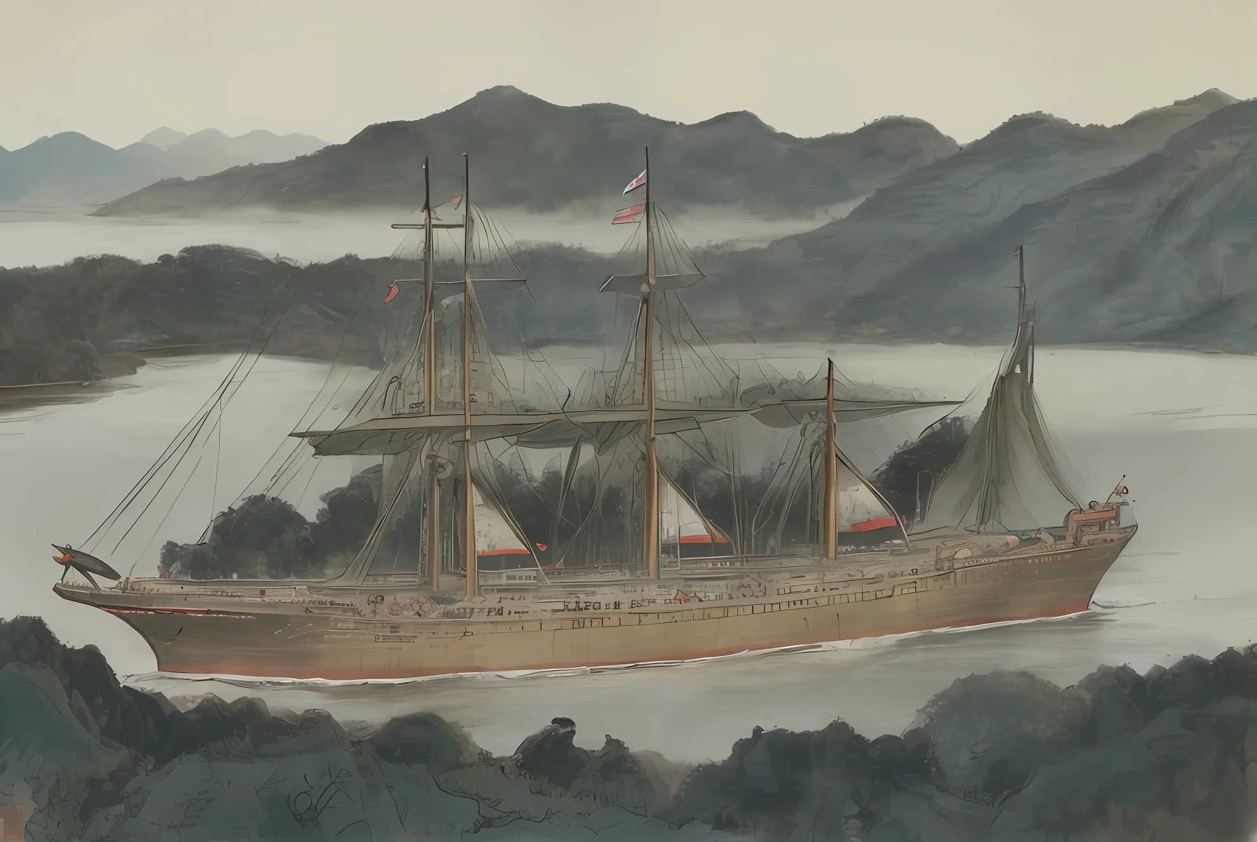 Fujian ship，Landscape wallpaper
