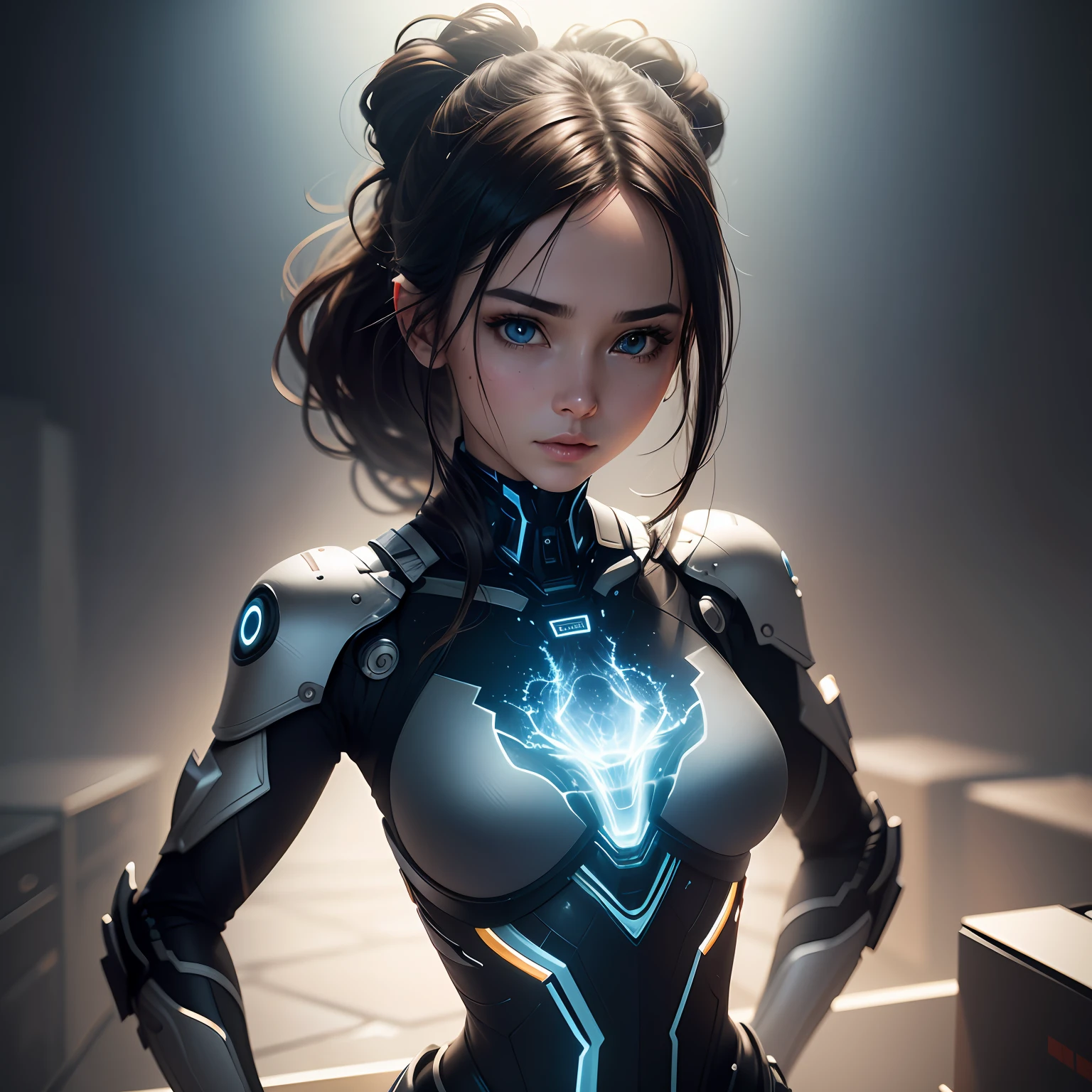 Cinematic, hyper-detailed, and insanely detailed, this artwork captures the essence of the girl with breathtaking beauty. The color grading is beautifully done, enhancing the overall cinematic feel. Unreal Engine brings her to life, making her appearance even more mesmerizing.

With the use of depth of field (DOF), every detail is focused and accentuated, drawing attention to her eyes and hair. The image resolution is at its peak, utilizing super-resolution technology to ensure every pixel is perfect. Cinematic lighting enhances her aura, while anti-aliasing techniques like FXAA and TXAA keep the edges smooth and clean.

Adding realism to the robot-like body suit, RTX technology enables ray tracing, making it look as if it's actually there. Additionally, SSAO (Screen Space Ambient Occlusion) gives depth and realism to the scene, making the girl's presence even more convincing.

In the post-processing and post-production stages, tone mapping enhances the colors, creating a captivating visual experience. The integration of CGI (Computer-Generated Imagery) and VFX (Visual Effects) brings out her robotic features in a seamless manner. SFX (Sound Effects) complement the visual artistry, immersing the viewer further into this fantastic world.

The level of detail is awe-inspiring, with intricate elements meticulously crafted, making the artwork hyper maximalist and hyper-realistic. Volumetric effects add depth and dimension, and the photorealism is unparalleled.

The image is rendered in 8K resolution, ensuring super-detailed visuals. The volumetric lightning adds a touch of magic, highlighting her beauty and aura in an otherworldly way. High Dynamic Range (HDR) technology makes the colors pop, adding richness to the overall composition.

Ultimately, this artwork presents an unreal, yet stunningly real portrayal of an incredibly beautiful girl. The sharp focus ensures that every feature is crisply defined, leaving the audience captivated by her presence.

--v testp