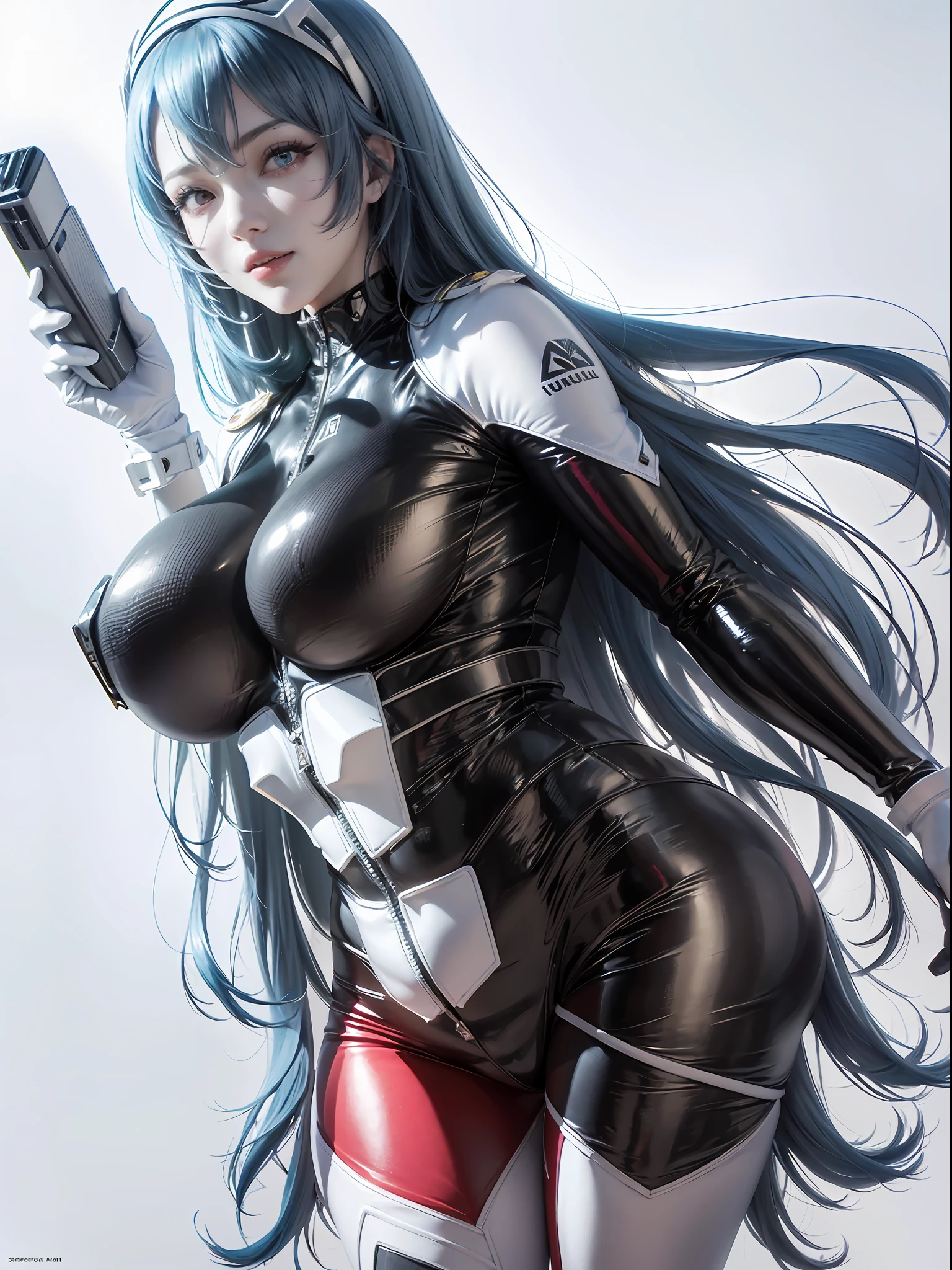 Photorealistic, Show from the hips to the shoulders, girl,Woman,Female, young, 20 years old, absurdly long hair, messy long hair, beautiful detailed cold face, Seductive smile, beatiful detailed eyes, Log Cabage,bright skin, White skin, highleg, Detailed ice, absurderes,High Art, Ridiculous resolution, High resolution, (masutepiece:1.4), super detailed, 1 Awkward Girl, Smooth skin, shiny milky skin, Colossal tits, Big ass , venusbody, doress、thick juicy thighs, 鎖骨, Cleavage Closed mouth, Smile, Cute face,Abs(, muscularwoman,) best quality,highly detailed,masterpiece,ultra-detailed,solo,1girl,(white background:1.5),(Delicate eyes),plugsuit, 1girl, star_\(sky\), long_hair, starry_sky, bodysuit, ayanami_rei, solo, night_sky, red_eyes, red_background, breasts, white_bodysuit, eyepatch, pilot_suit, lance_of_longinus, bangs, light_particles, interface_headset, (masterpiece:1.2), (best quality), (ultra detailed), (8k, 4k, intricate),(full-body-shot:1), (highly detailed:1.2),(detailed face:1.2), (detailed background),detailed landscape, (dynamic angle:1.2), (dynamic body), huge ass, huge boobs,
