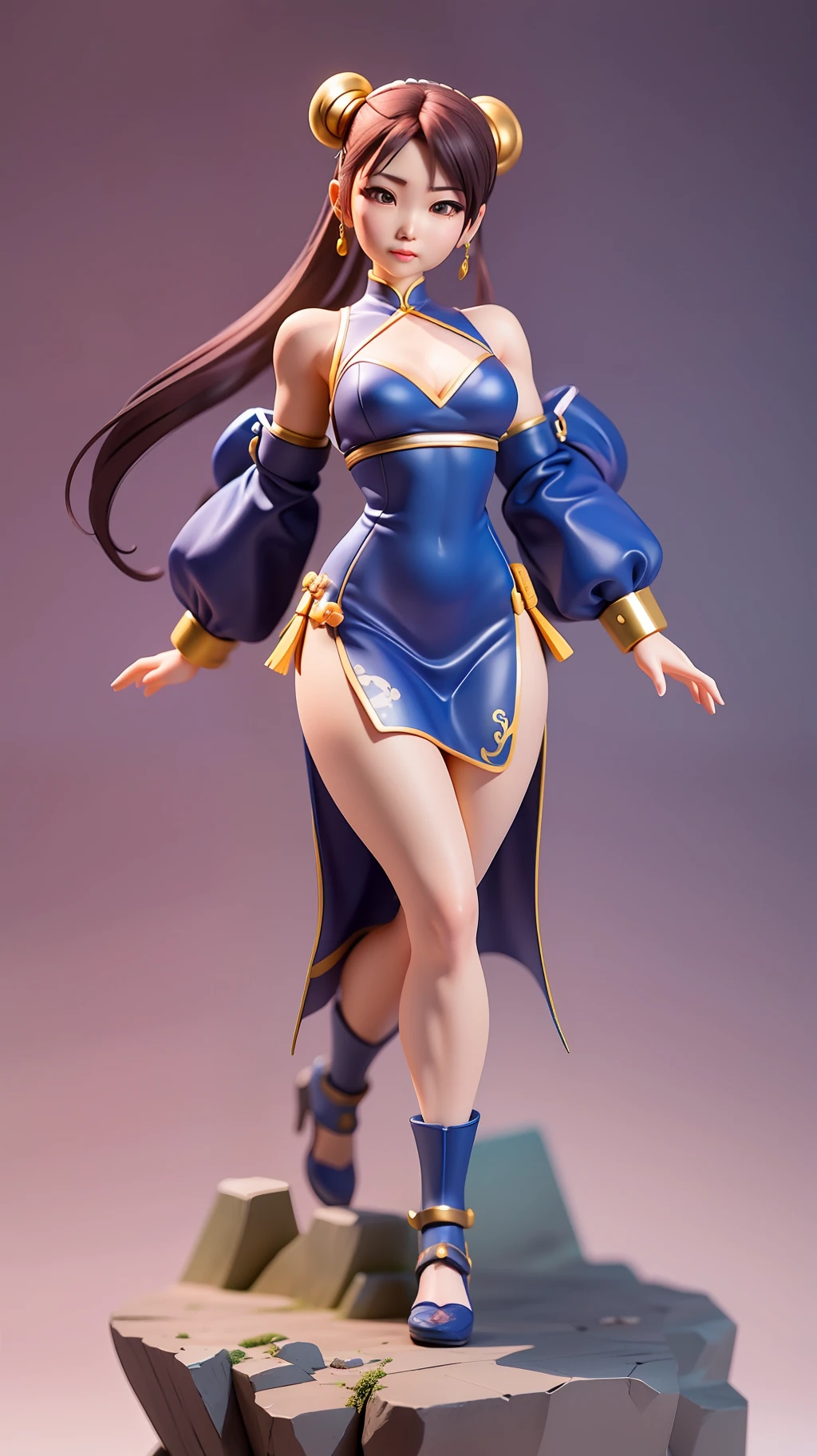 (Daisaku),(Need),(Super meticulous),(full bodyesbian:1.2),1girll,Chun- li,(beautiful detailed face),(美丽细致的眼睛),(full body, tchibi,)