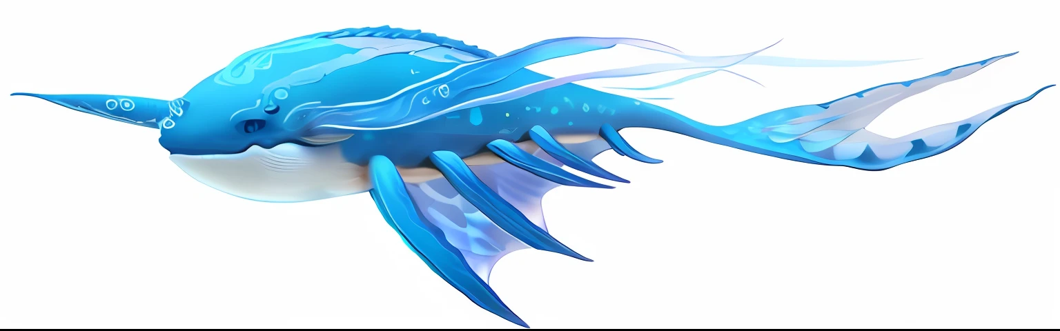 Close-up of a fish with a long tail, bioluminiscent creature, deep sea creatures, aquatic creature, ocean giant creature bloop, Marine life, lovecraftian sea creature, kaiju cephalopod, encephalopod, long flowing fins, underwater leviathan, jellyfish phoenix dragon, deep sea creatures, Hyperspace creatures