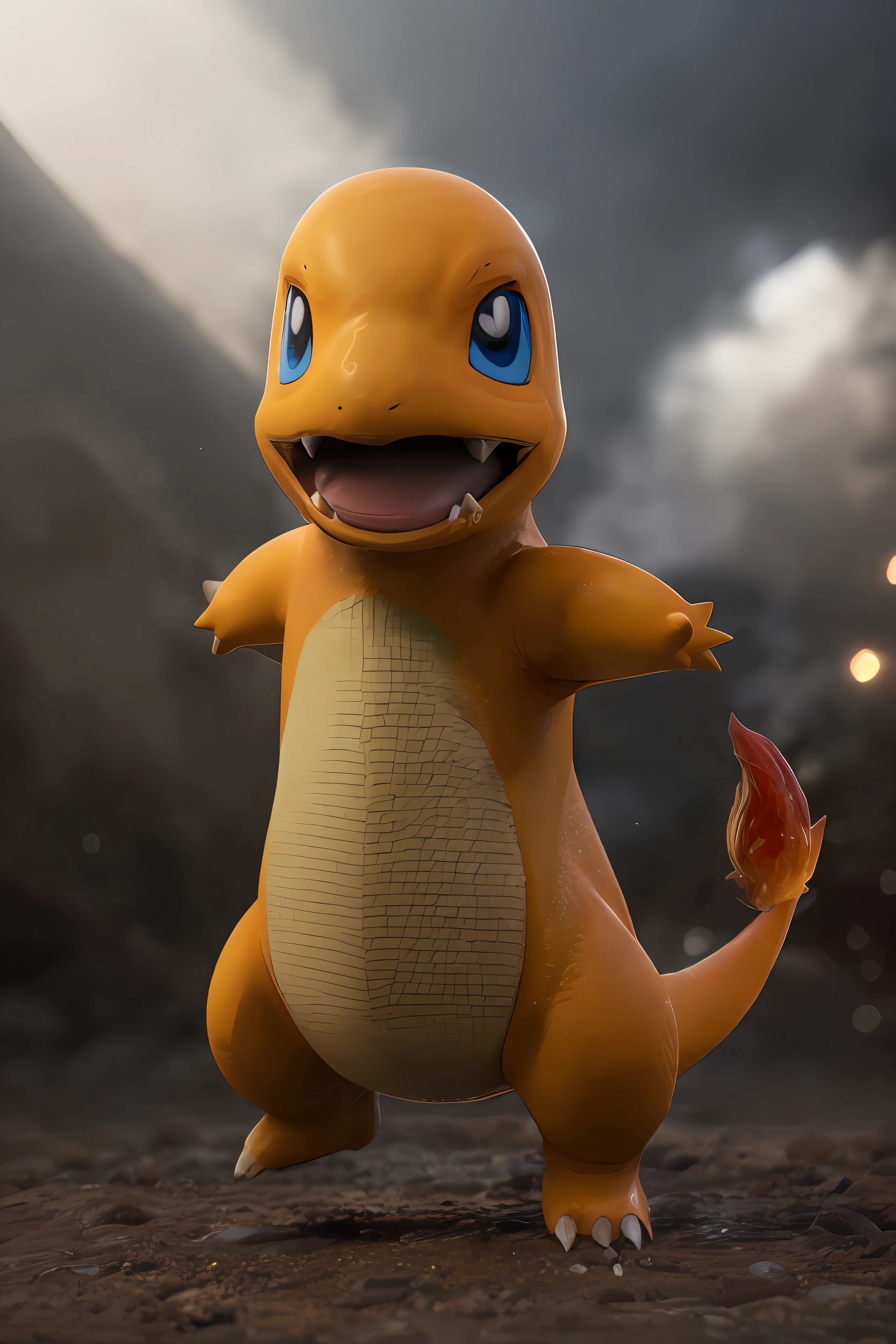 photo of the most beautiful artwork in the world featuring (pokemon:1.3) with a flame on his tail, pokemon, nintendo, charmander, (reptile skin: 1.3), white belly, 8k unity render, action shot, skin pores, very dark
lighting, heavy shadows, detailed, detailed face, (vibrant,
photo realistic, realistic, dramatic, dark, sharp focus, 8k),
(intricate:1.4), decadent, (highly detailed:1.4), digital
painting, octane render, artstation, concept art, smooth,
sharp focus, illustration, art by artgerm, (loish:0.23), wlop
ilya kuvshinov, and greg rutkowski and alphonse mucha
gracias, (global illumination, studio light, volumetric light),
heavy rain, particles floating