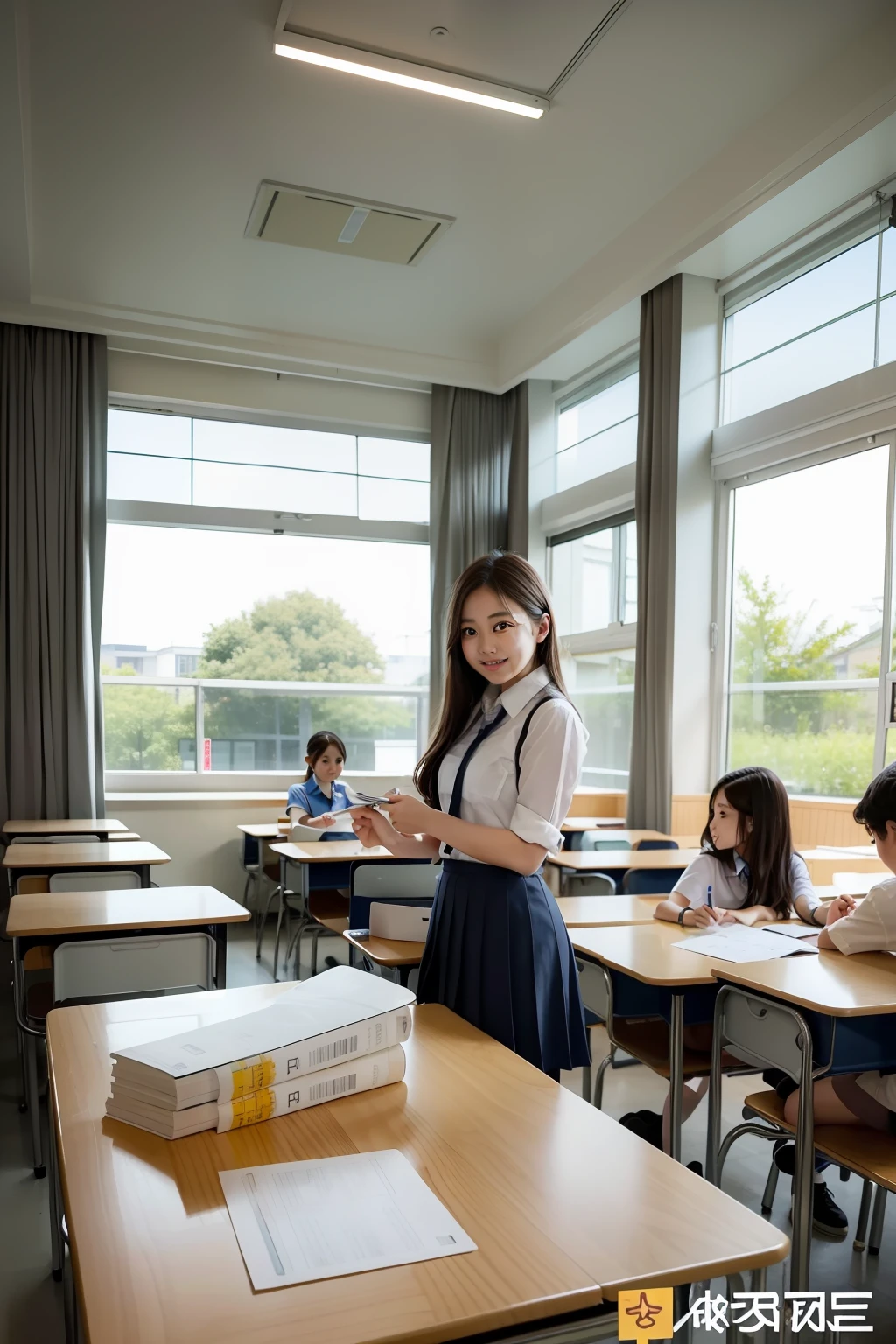 high detal、highly accurate、School classroom de、1female high-school