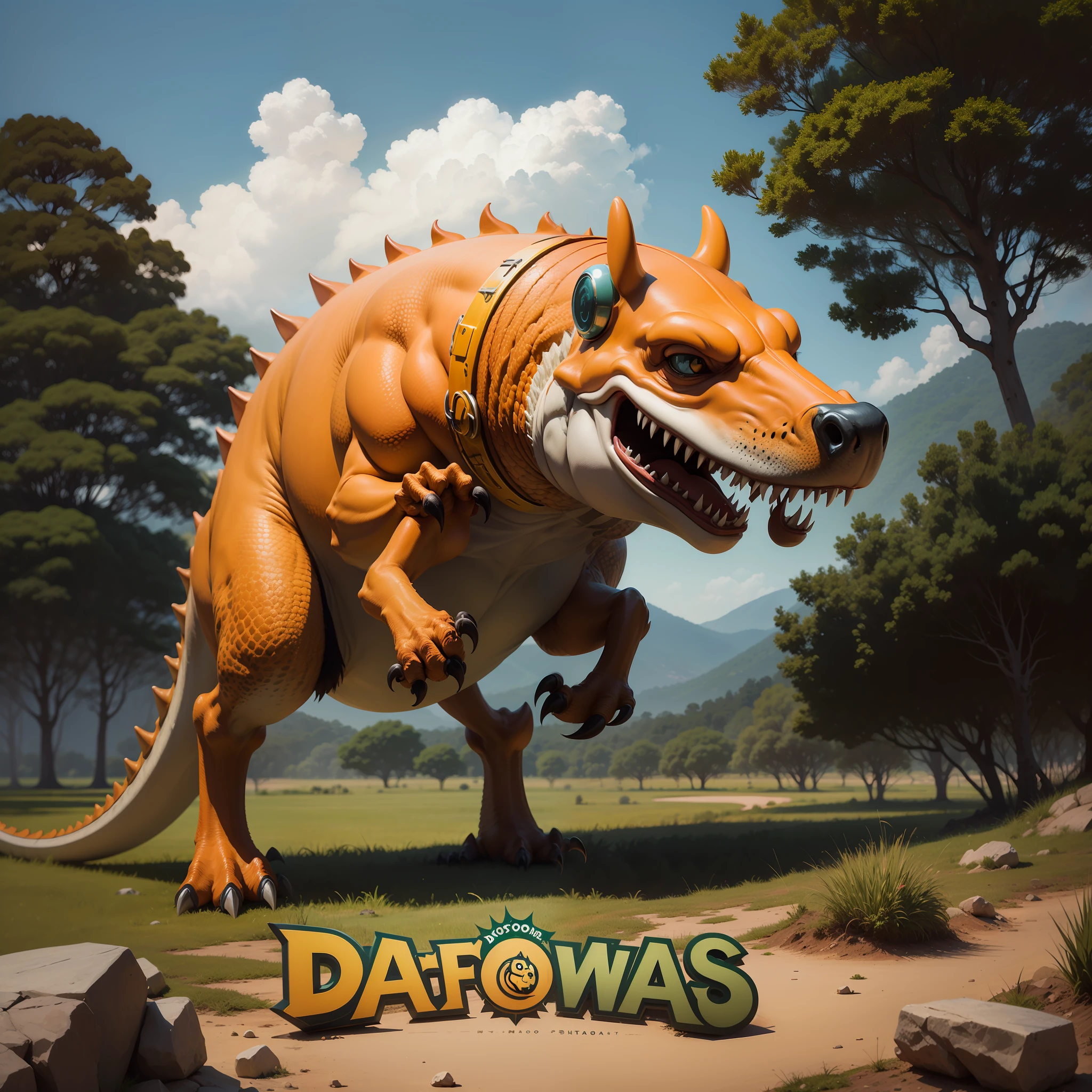 Logotipo de dinossauro fofo --auto