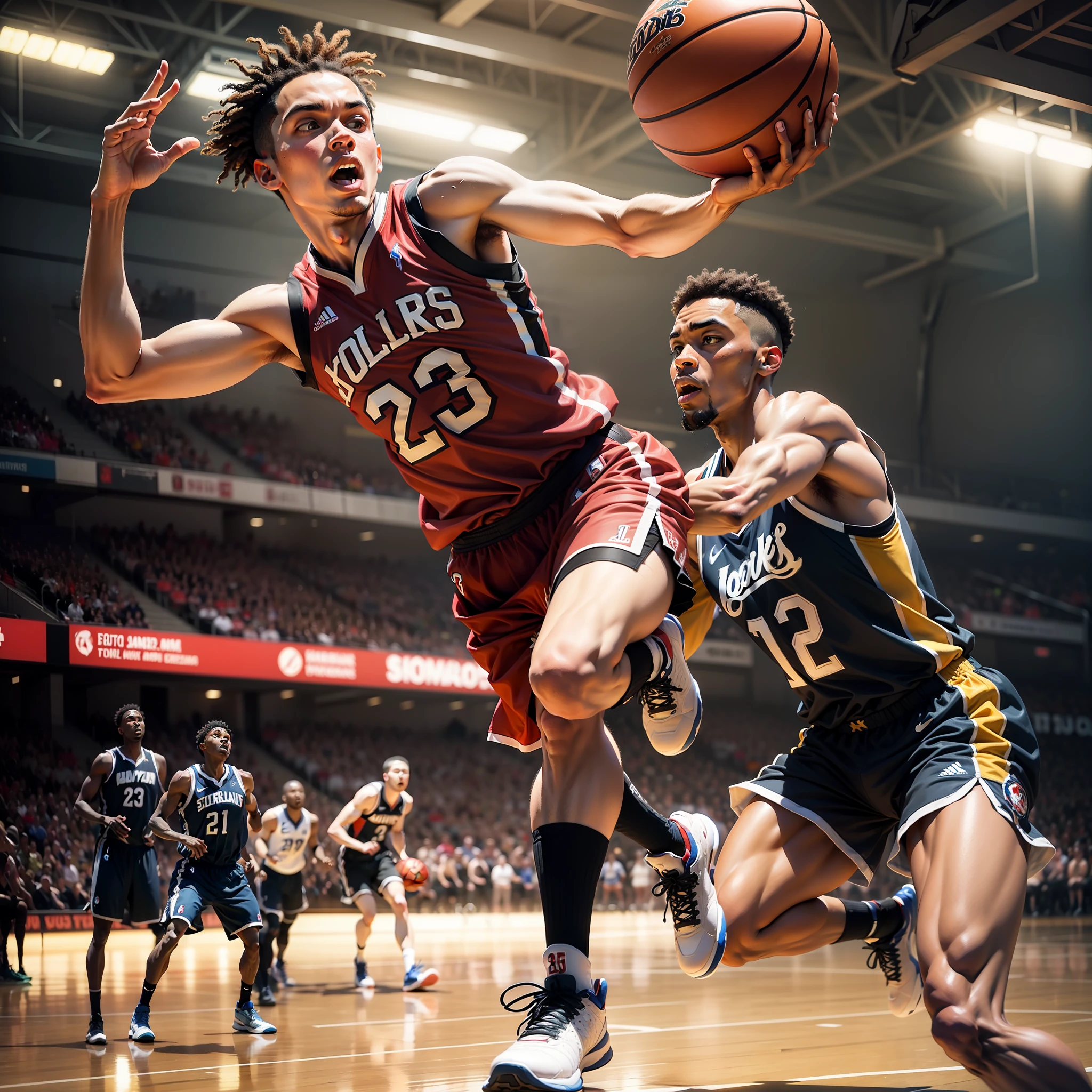 Basketball steals,run,Super far three points --auto