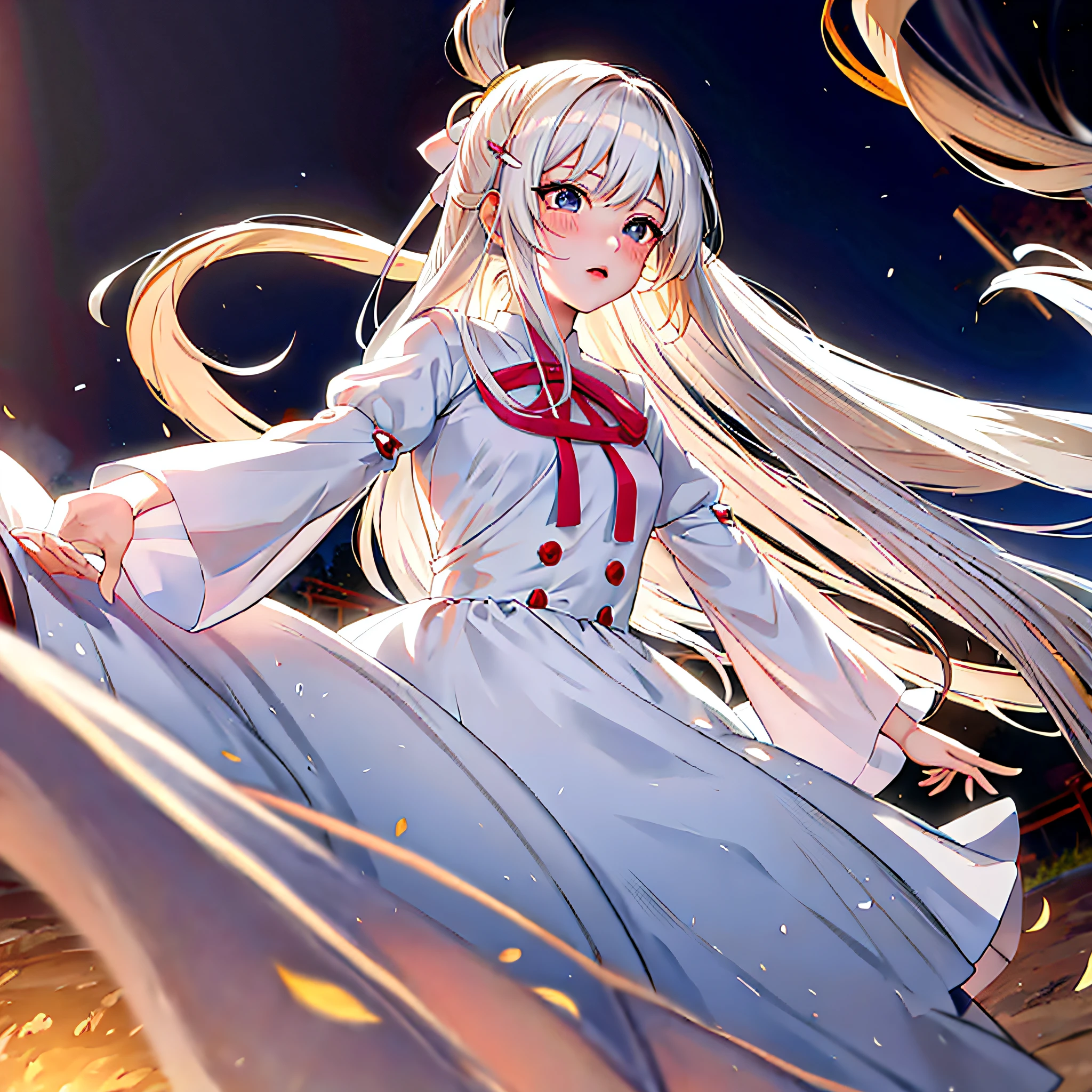 anime, a girl with long hair and a white dress with a bow, cute anime waifu in a nice dress, **** in dress, anime girl with long hair, small curvy ****, anime visual of a cute girl, perfect white haired girl, cute anime girl, blonde anime girl with long hair, beautiful anime girl, an anime girl, girl with white hair