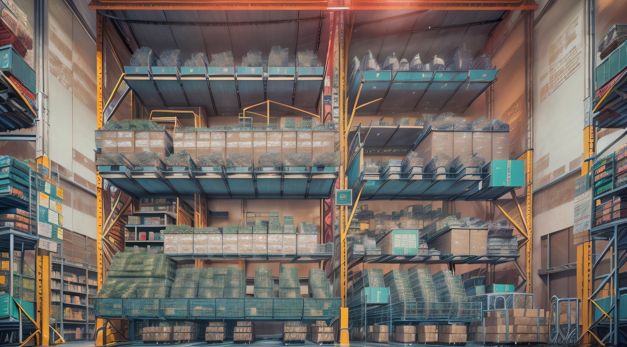 A warehouse where a large number of circuit boards are placed