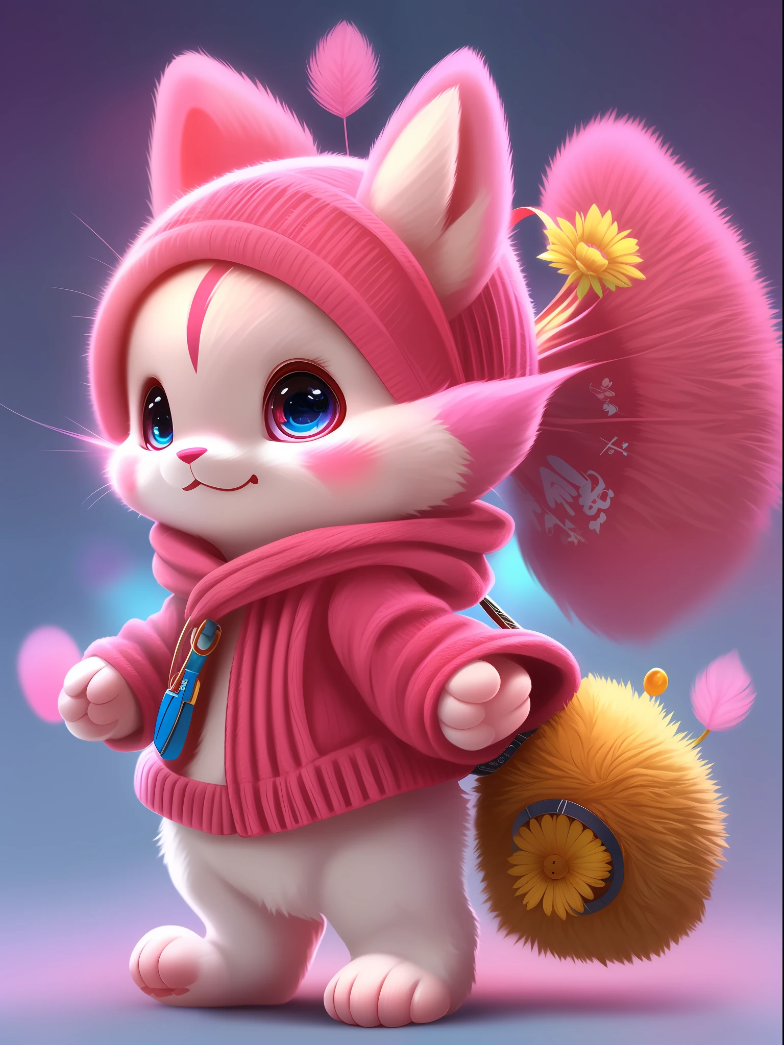 Pink mascot, with eight uprising cultural characteristics, distinctive characteristics, rich connotation Jiangxi city IP has unique creativity and design, in line with the characteristics of the times Cute image, great affinity and communication Cute little animals Furry, anime, contemporary art, UHD