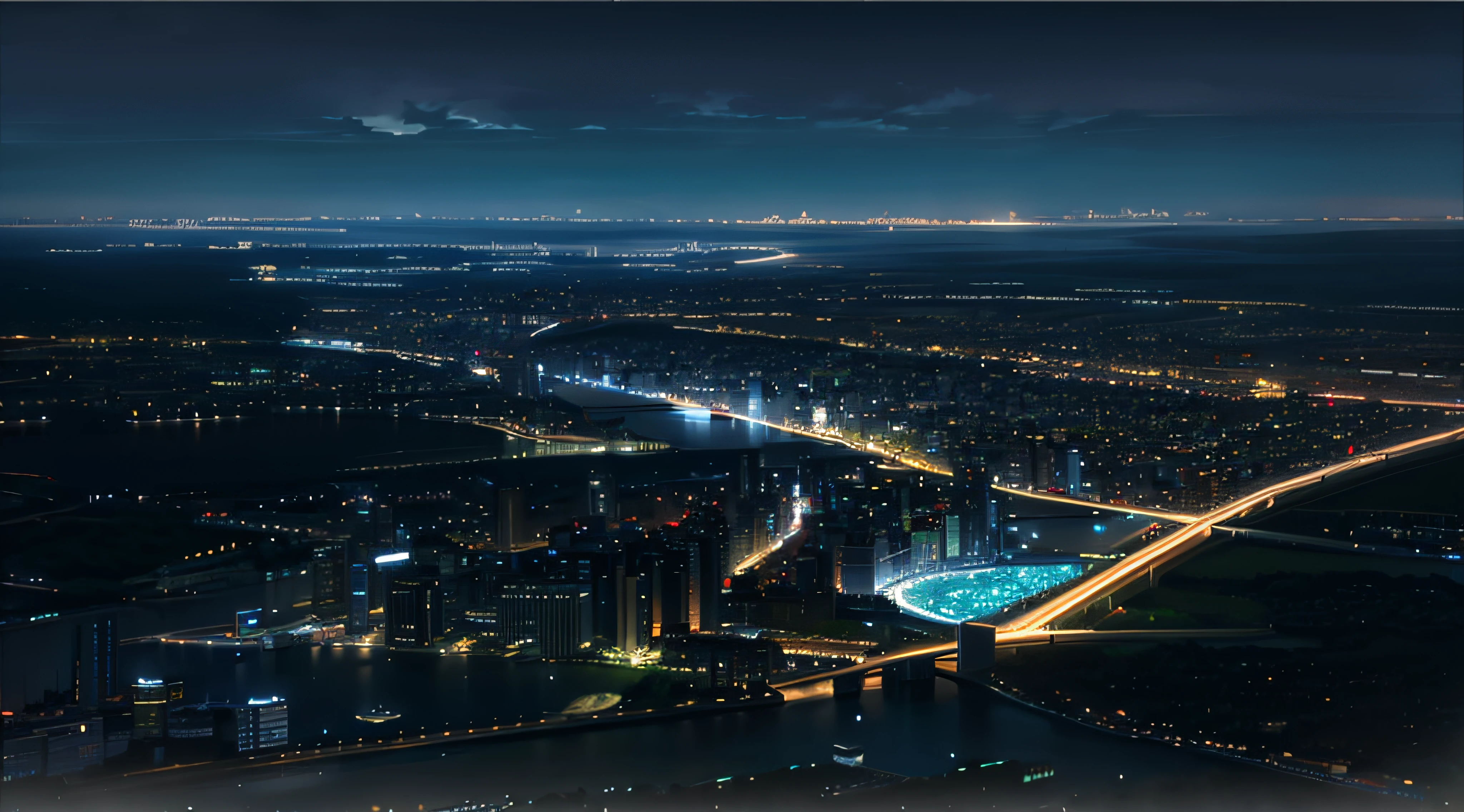 night cityscape,There are a lot of buildings and a lot of lights, rio de janeiro in an anime film, hd anime cityscape, entire city in view, japanese city at night, anime movie backgrounds, night - time city background, tokyo anime anime scene, beautiful anime scenes, screenshot from a 2012s anime, Anime landscapes, opening scene, during night!!, anime scene