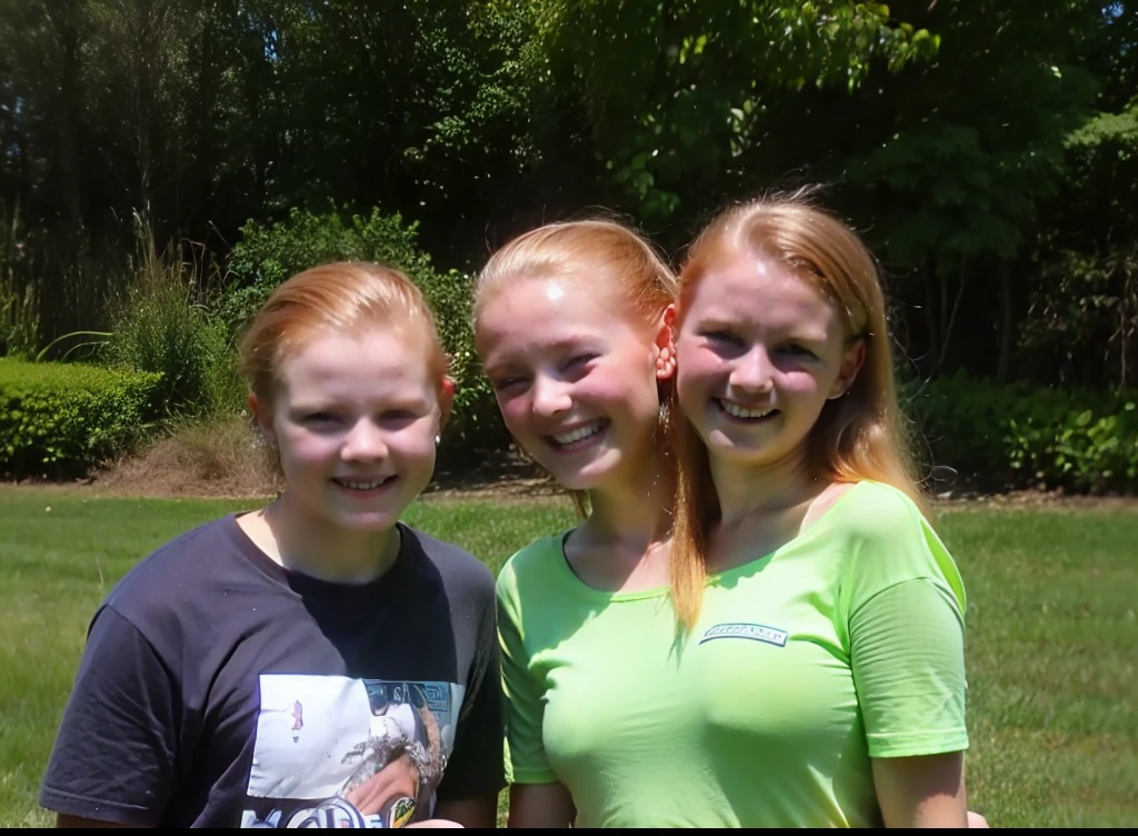 2heads, two headed girl, (child:1.5), (one torso:1.5), (female:1.5), (redhead:1.4), (teenager:1.4), (caucasian:1.5), (two heads on one body:1.4), conjoined twins, heads side by side, one torso, young, uncomfortable, barefoot