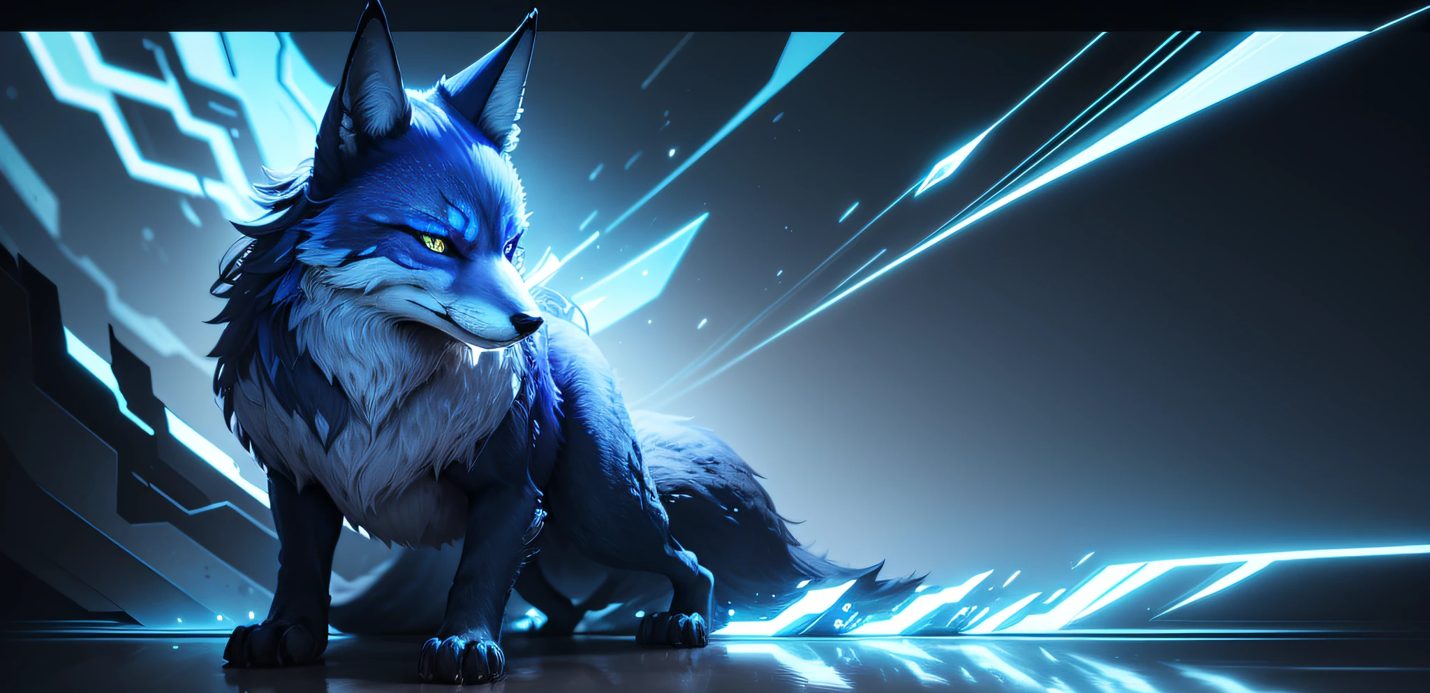 Character content：Blue Fox Media，Title design，Text design，designs，type design，8K，the detail，Artistically，Ultimate aesthetic --auto