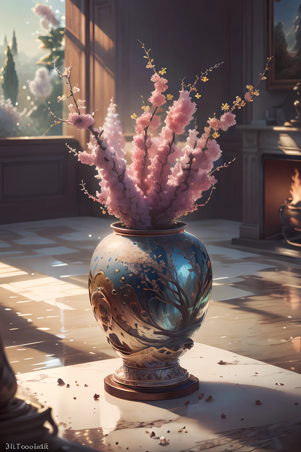 best quality, masterpiece, ultra high res, (photo realistic:1.4),surreal portrait, surrealism, dream-like,
Salix blossom in a pot, fantasy creature, 
DiamonAI,