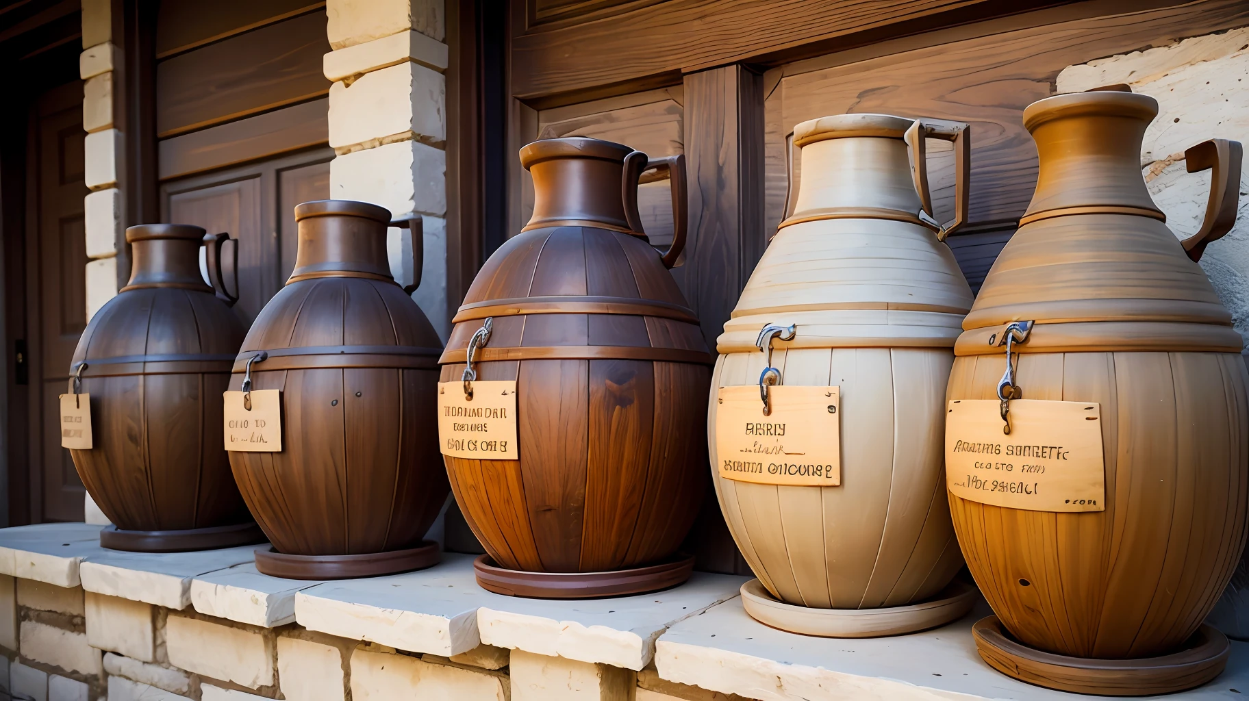 amphora, which are clay containers used to store wine, olive oil, and other foods --auto