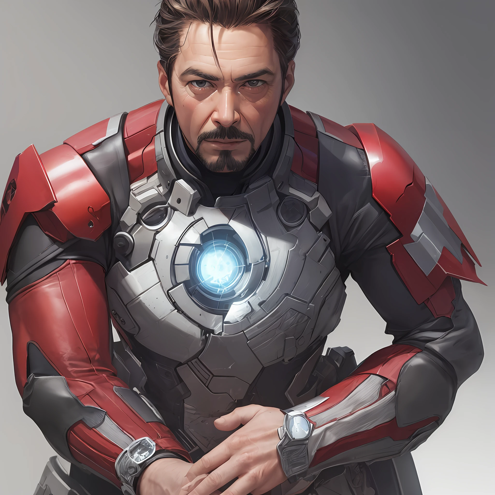Marvel, Old man Tony Stark, realistically, dynamic lights, old, gray stubble, full shoot, (extremely detailed CG unity 8k wallpaper), trending on ArtStation, trending on CGSociety, High Detail, Sharp focus, dramatic, photorealistic --auto