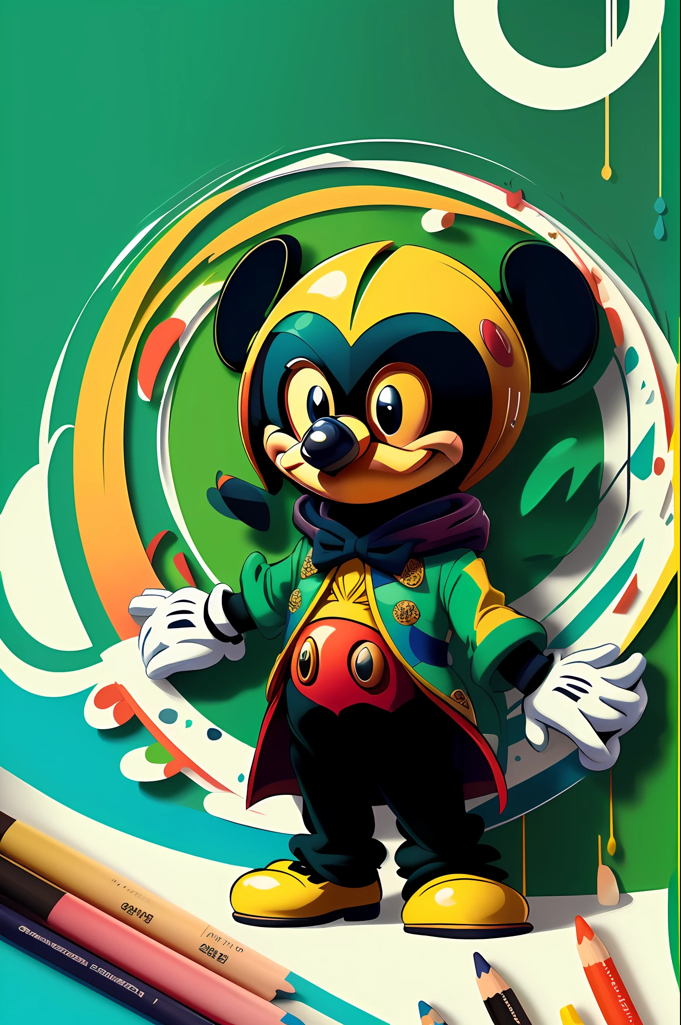 ) ((((New Character Zé Carioca - Creator: Walt Disney2023) ), ,,  Walt Disney acolchoamento ,multidimensional geometric wall PORTRAIT, arte, Chibi,
Yang08k, lindo, Colouring,
Primary works, qualidade superior, melhor qualidade, Arte Oficial, Beautiful and Aesthetic,)) ), ,,  Walt Disney acolchoamento ,multidimensional geometric wall PORTRAIT, arte, Chibi,
Yang08k, lindo, (Colouring, verde , amarelo e Branco)
Primary works, qualidade superior, melhor qualidade, Arte Oficial, Beautiful and Aesthetic,