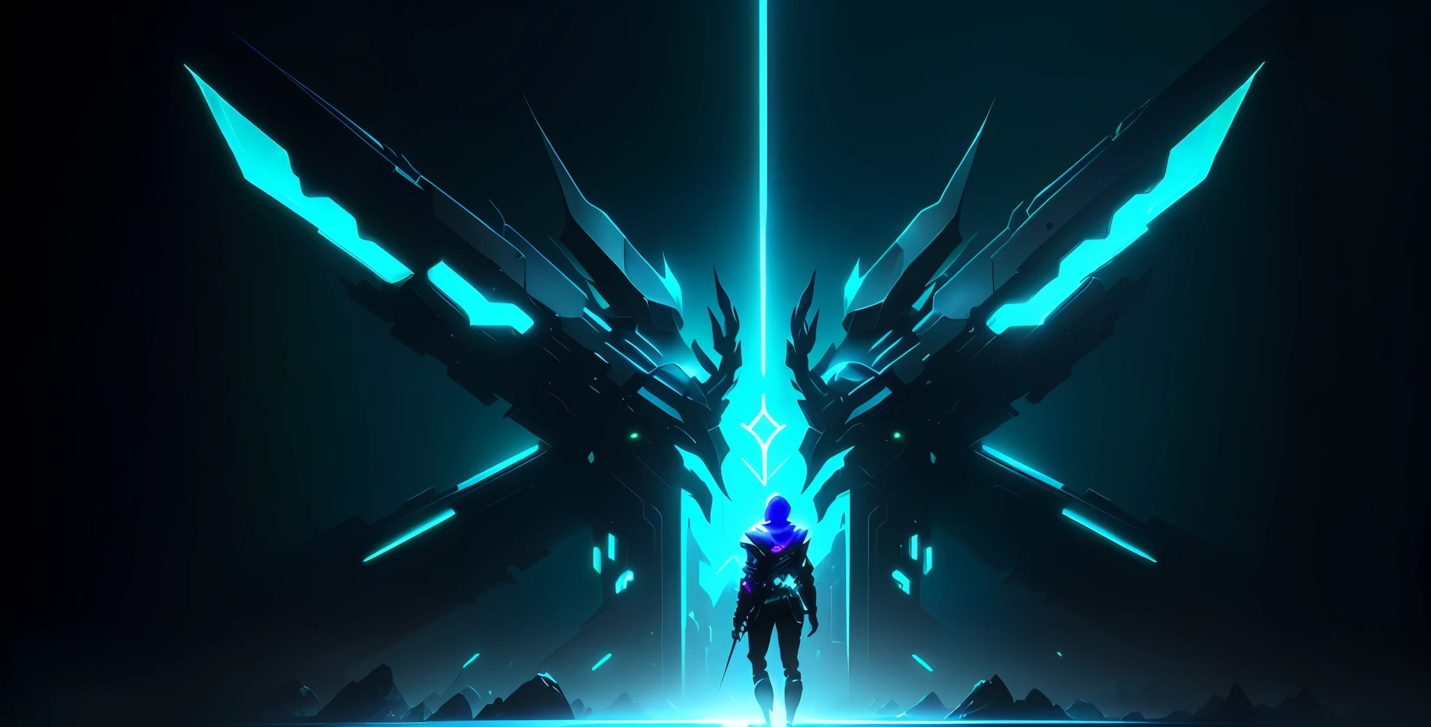 a close up of a person standing in front of a screen, neon glow concept art, luminescent concept art, Beautiful and cinematic lighting, Dramatic lighting. concept-art, Film lighting color scheme, indie game concept art, concept art for a video game, Game concept art, concept art scene, metaverse concept art, concept art style, trending on concept art