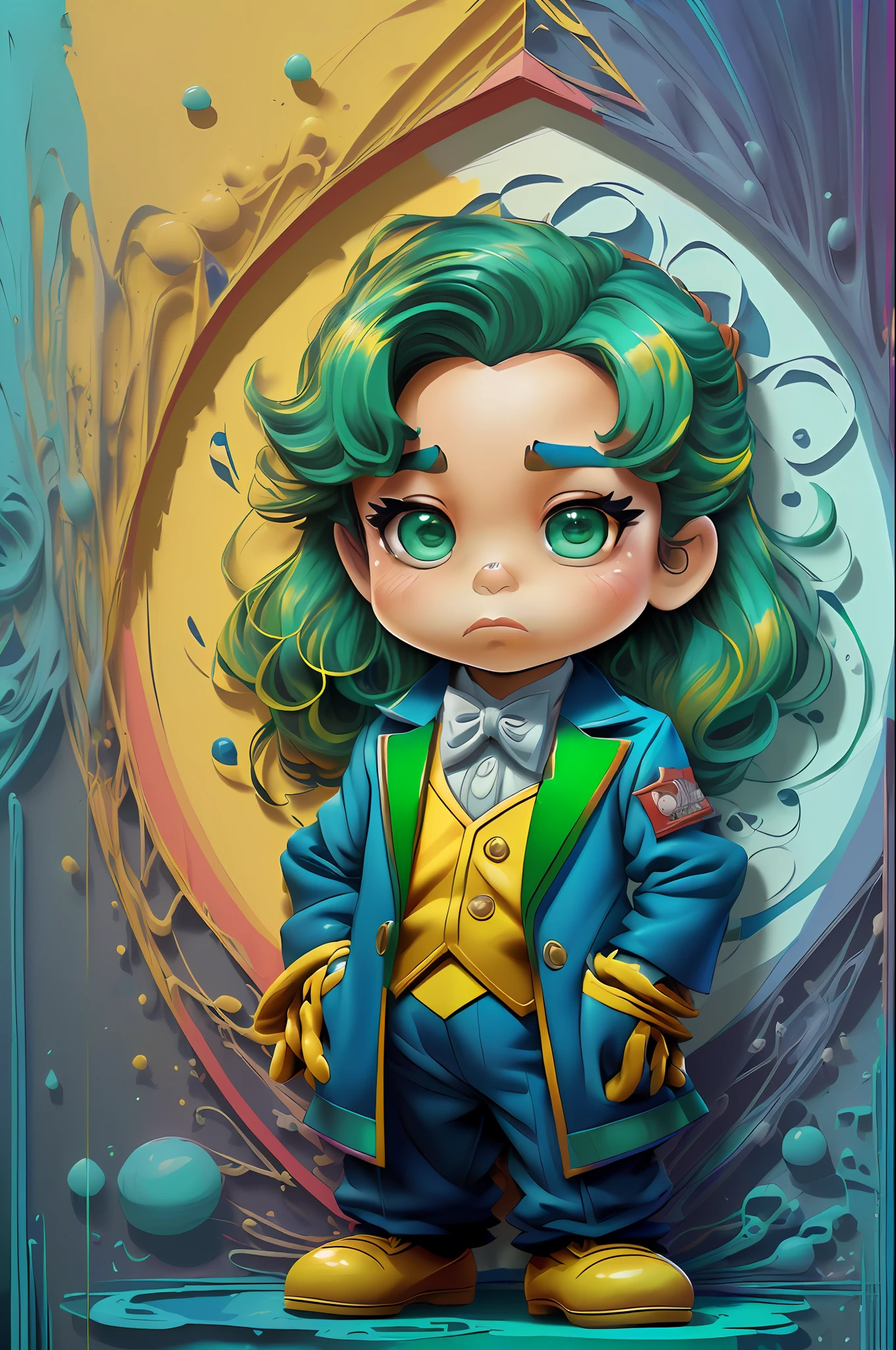 ) ((((Novo Personagem ((Mikey - Criador: Walt Disney2023) ), ,, ( Walt Disney acolchoamento ,multidimensional geometric wall PORTRAIT, arte, Chibi,
Yang08k, lindo, Colouring,
Primary works, qualidade superior, melhor qualidade, Arte Oficial, Beautiful and Aesthetic,)) ), ,,  Walt Disney acolchoamento ,multidimensional geometric wall PORTRAIT, arte, Chibi,
Yang08k, lindo, (Colouring, verde , amarelo ,azul ,vermelho e branco)
Primary works, qualidade superior, melhor qualidade, Arte Oficial, Beautiful and Aesthetic,