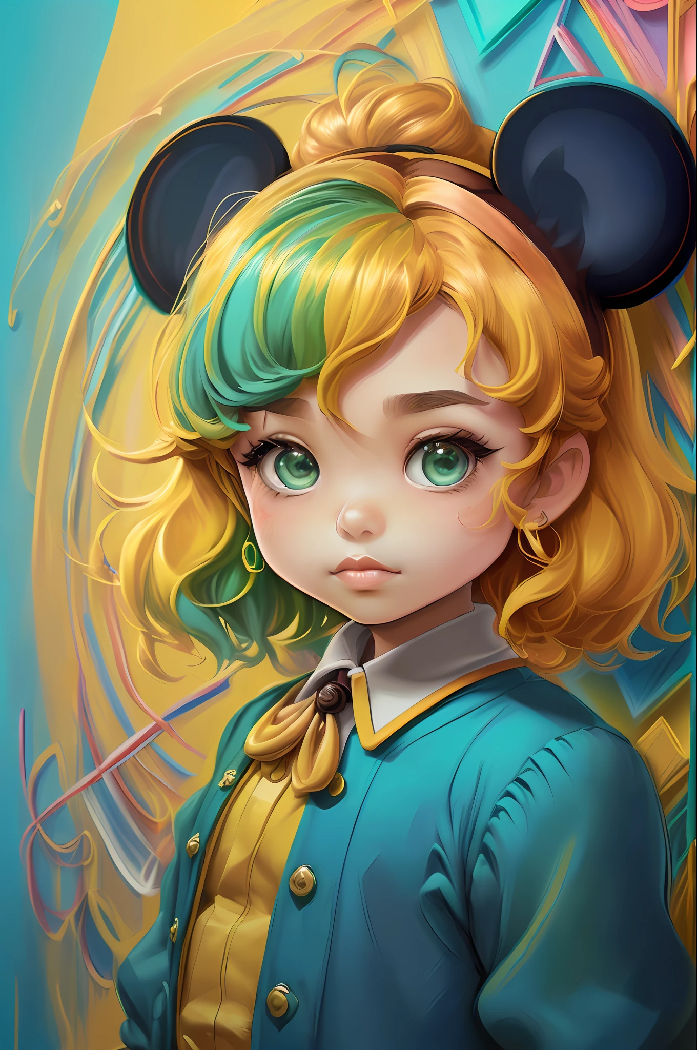 ) ((((Novo Personagem ((Mikey - Criador: Walt Disney2023) ), ,, ( Walt Disney acolchoamento ,multidimensional geometric wall PORTRAIT, arte, Chibi,
Yang08k, lindo, Colouring,
Primary works, qualidade superior, melhor qualidade, Arte Oficial, Beautiful and Aesthetic,)) ), ,, Walt Disney acolchoamento ,multidimensional geometric wall PORTRAIT, arte, Chibi,
Yang08k, lindo, (Colouring, verde , amarelo ,azul ,vermelho e branco)
Primary works, qualidade superior, melhor qualidade, Arte Oficial, Beautiful and Aesthetic,
