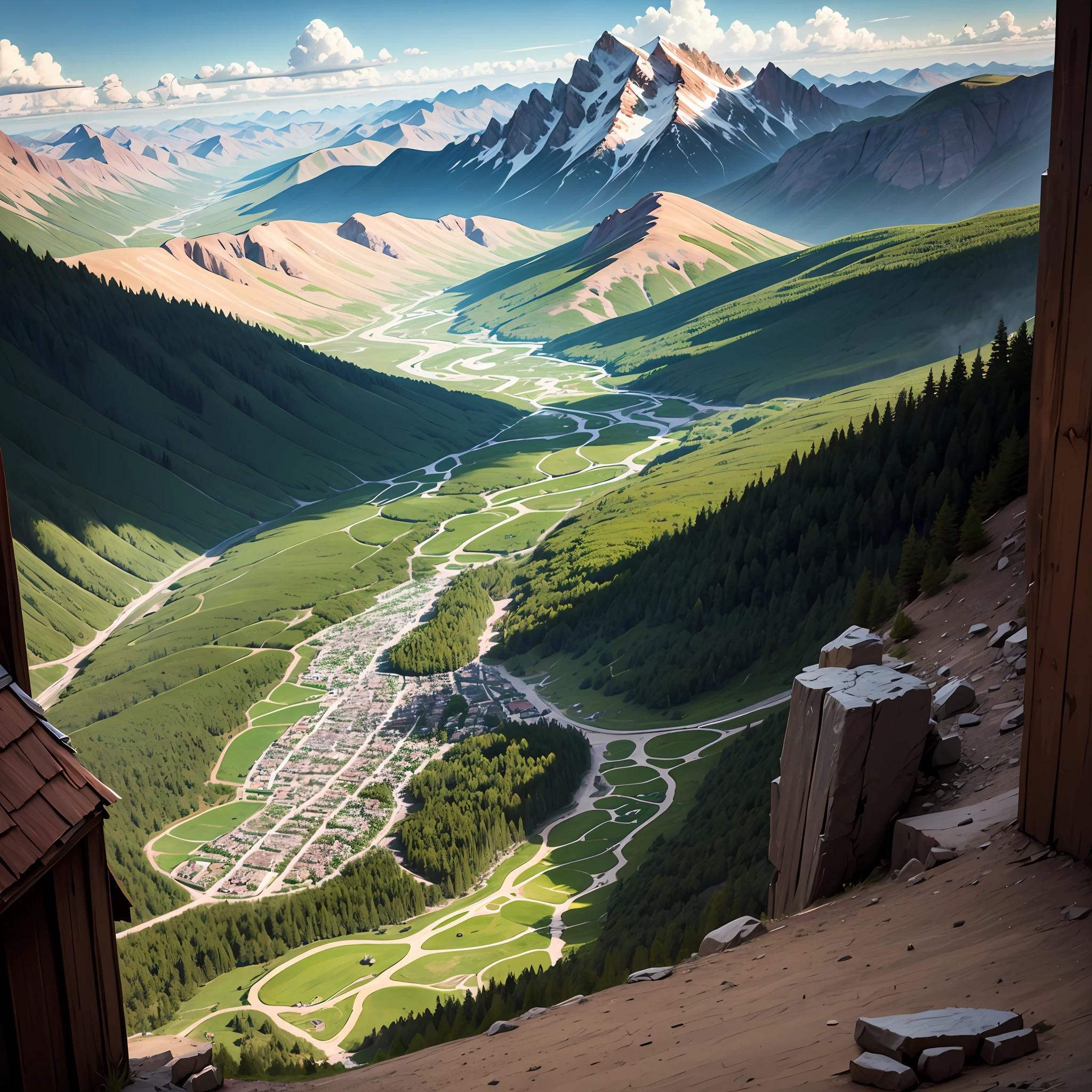 Beautiful mountain village wilderness map --auto