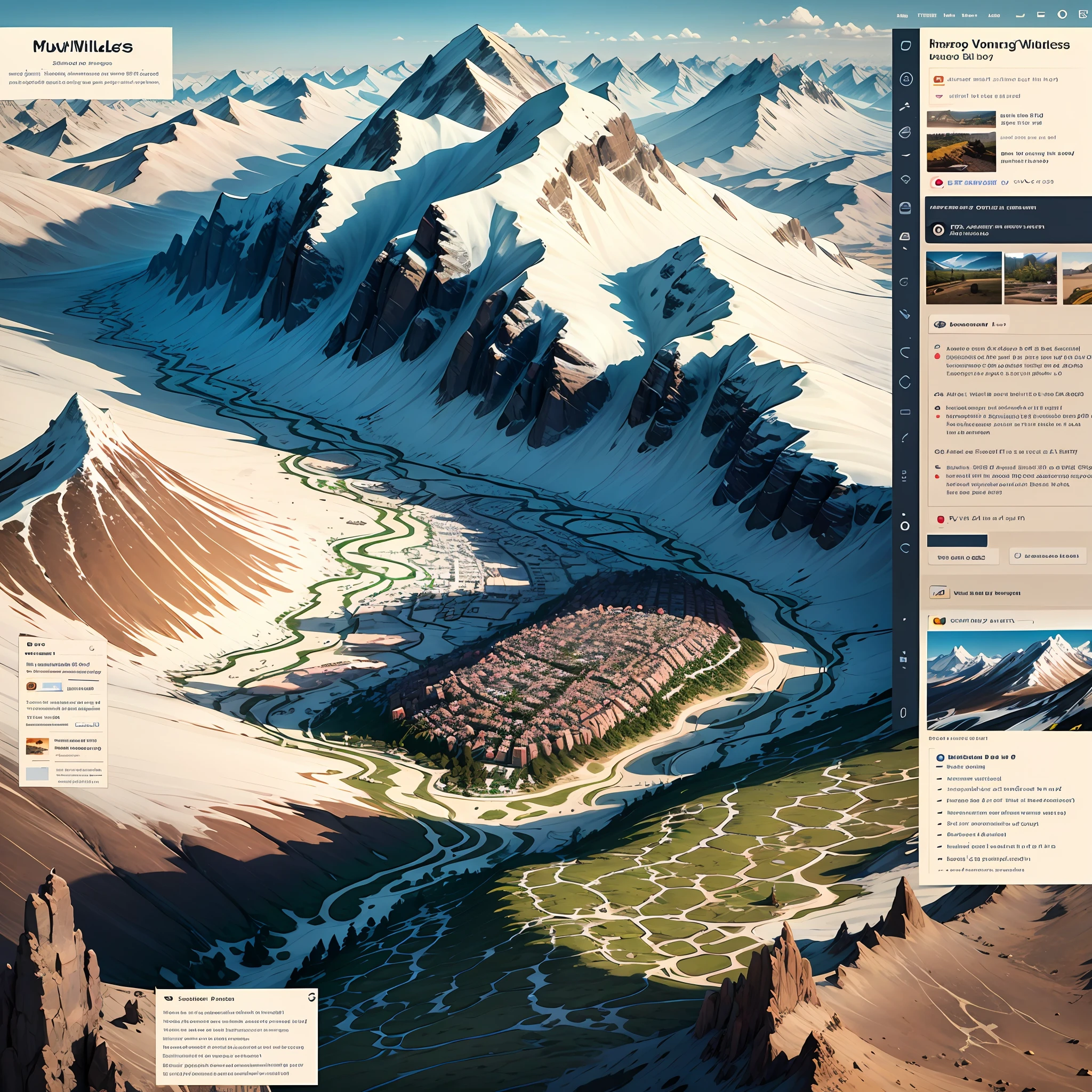 Beautiful mountain village wilderness map --auto
