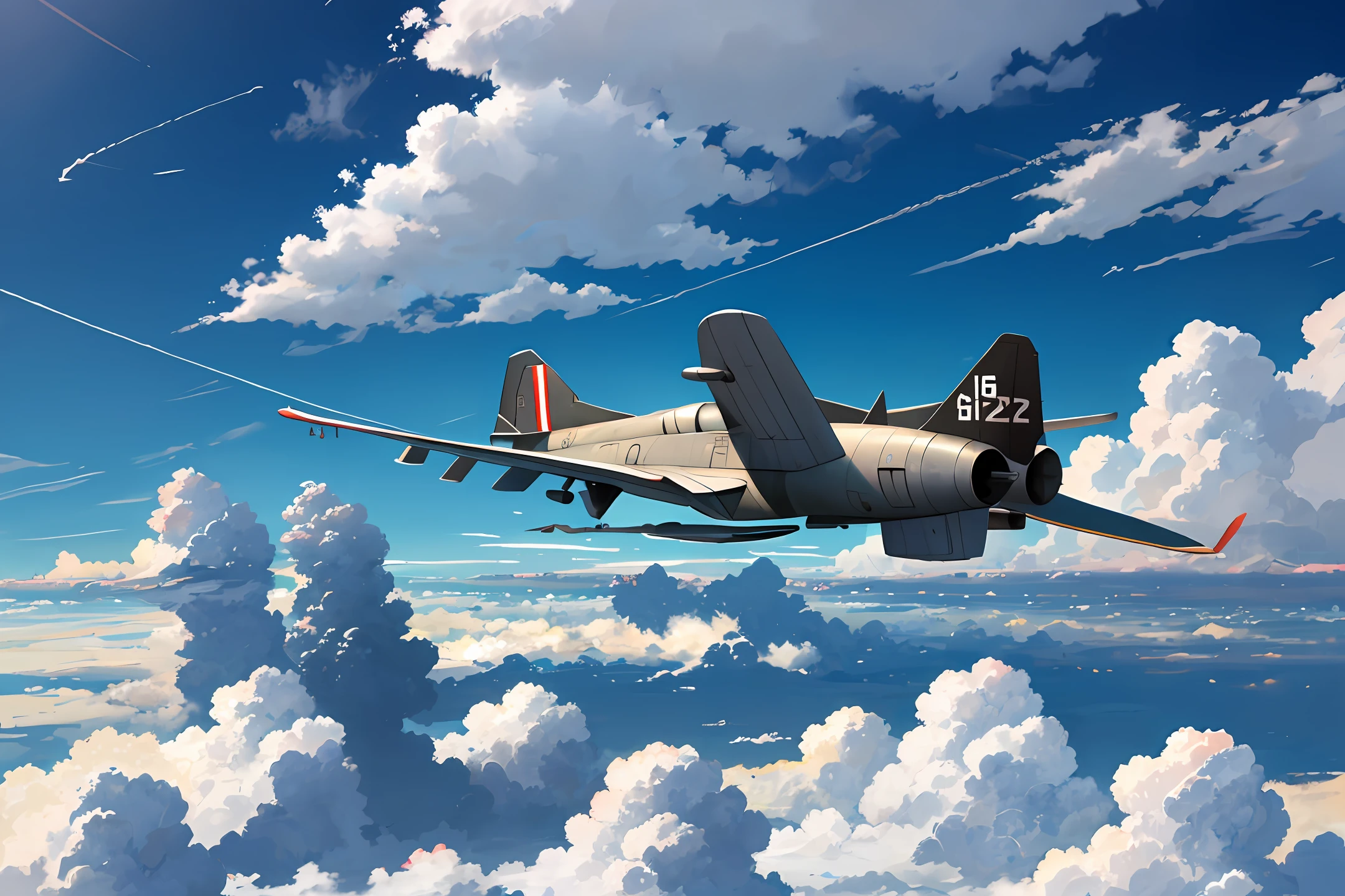 upper sky，me262，Track clouds，overlooks