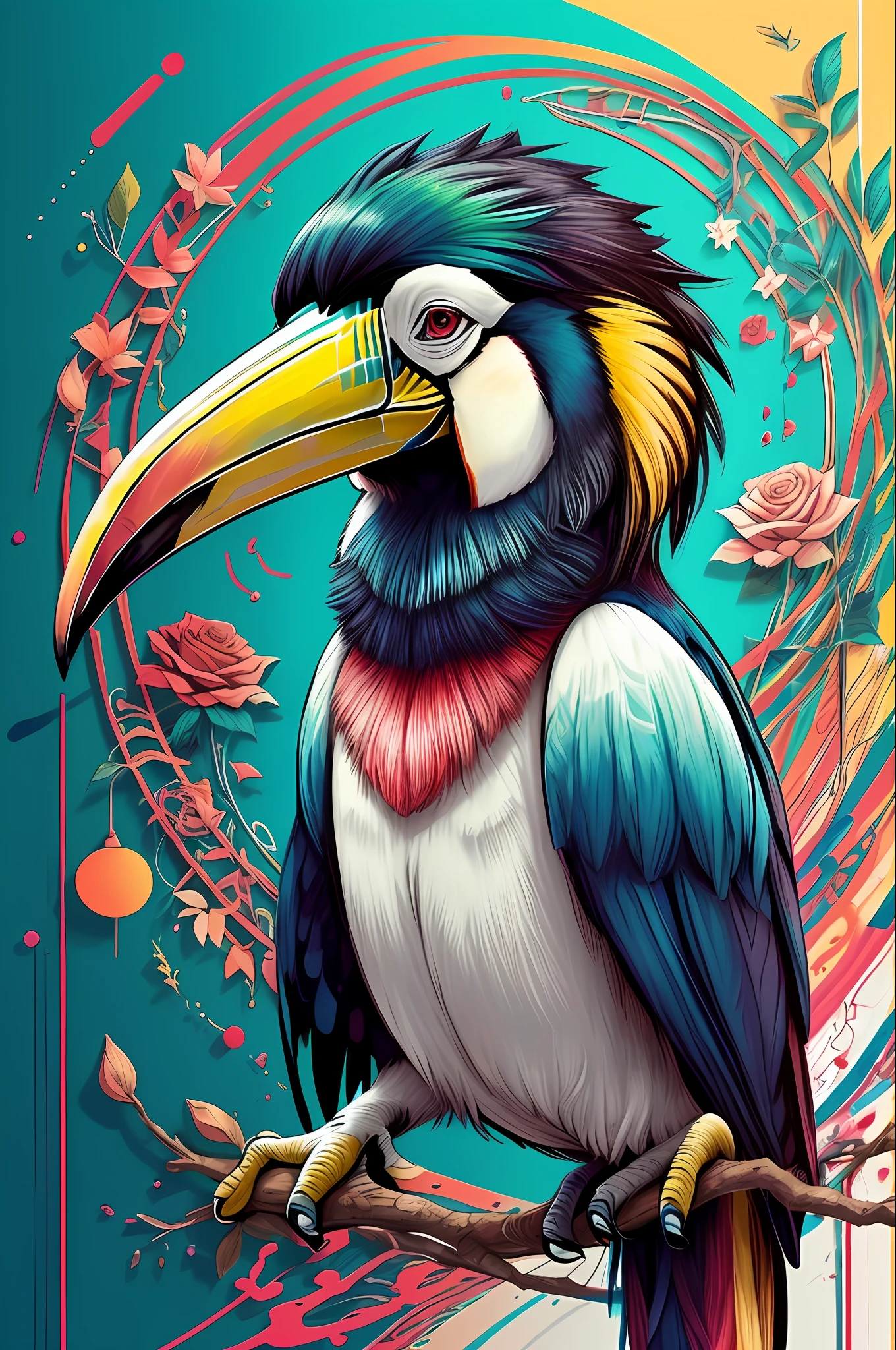 ) (Toucan bird)) - Criador: Walt Disney2023) ), ,, ( Walt Disney acolchoamento ,multidimensional geometric wall PORTRAIT, arte, Chibi,
Yang08k, lindo, Colouring,Rose
Primary works, qualidade superior, melhor qualidade, Arte Oficial, Beautiful and Aesthetic,)) ), ,,  Walt Disney acolchoamento ,multidimensional geometric wall PORTRAIT, arte, Chibi,
Yang08k, lindo, (Colouring,( rosa), amarelo ,azul ,vermelho e branco)
Primary works, qualidade superior, melhor qualidade, Arte Oficial, Beautiful and Aesthetic,