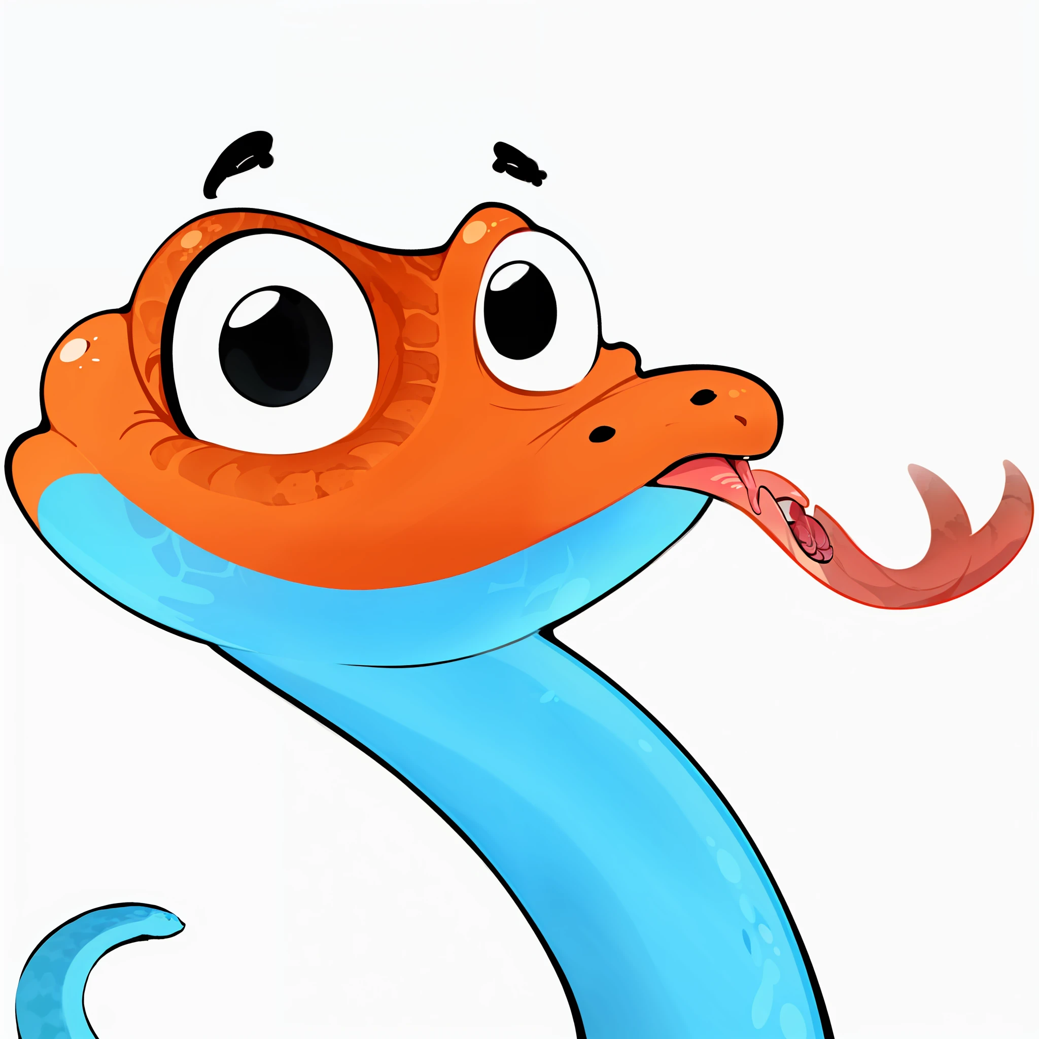 cartoon snake with tongue sticking out, cobra, Snake head mascot facing right, snake tongue, Forked snake tongue sticking out, serpente, verme, dumb viper, with a tentacle - shaped tongue, "Retrato de um animal de desenho animado, screensaver, long tongue, Slimey, verme boca redonda, snake head, boca de cobra, Eugene Gottcobra, arte da cobra, arte renderizada