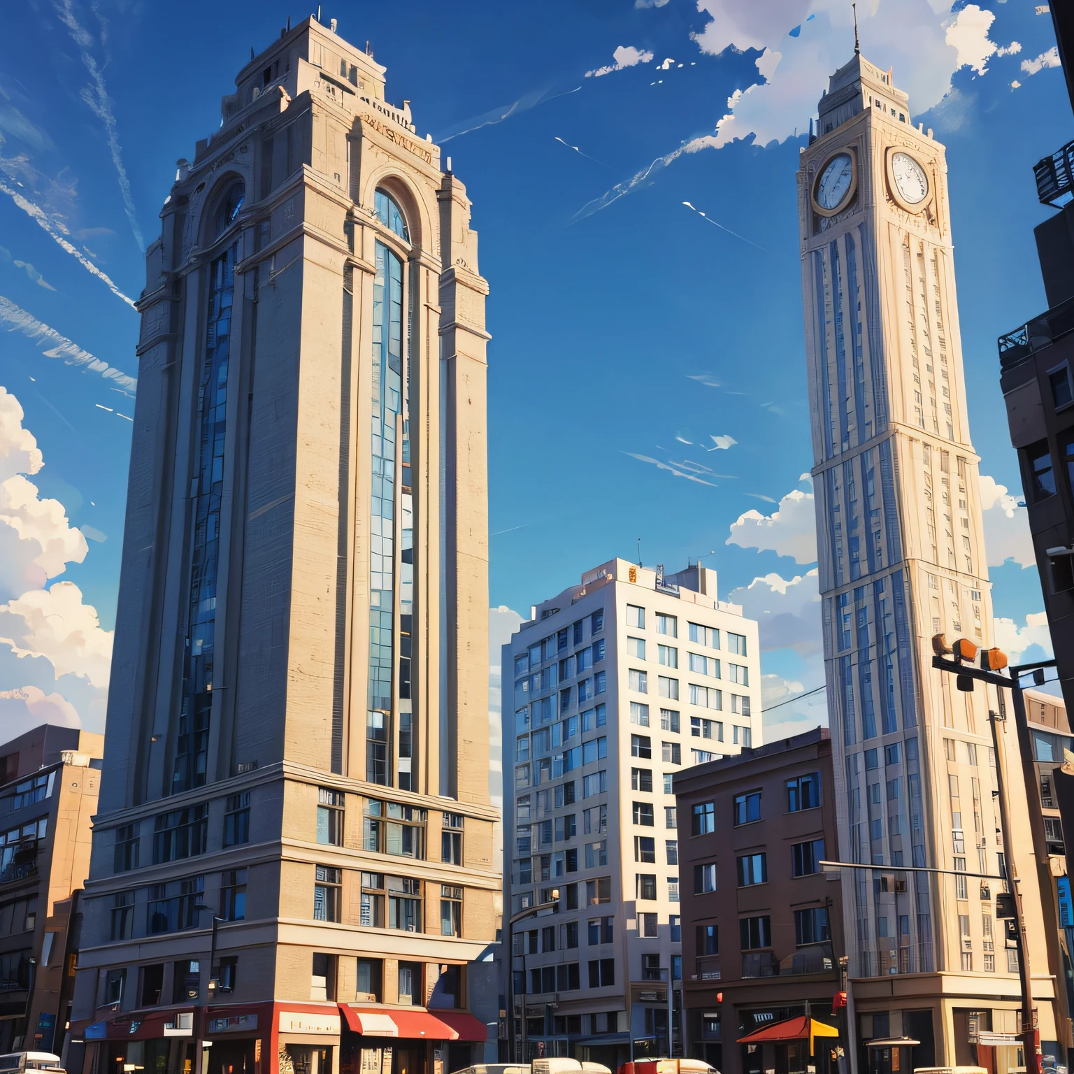 Restaurant hostel，Ancient wind，Quaint，Chinese，towering，The exterior of the entire building，wood，high rise，towering，Located in a bustling downtown area，Individual building，with blue sky and white clouds