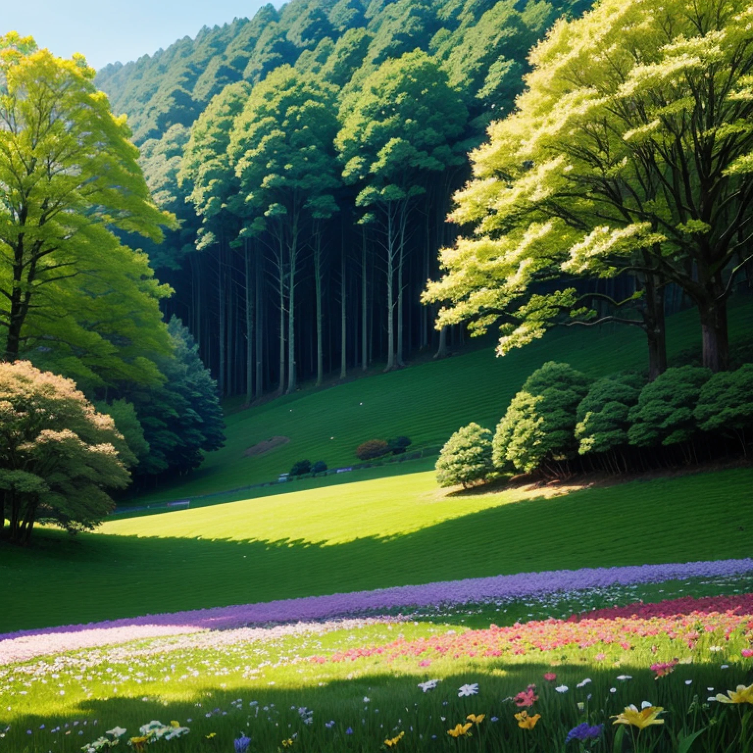 Mo on the flowers and trees around the forest field
Matsuma is full of grass
Rainbow in the sky after rain
Look outside the earth --auto