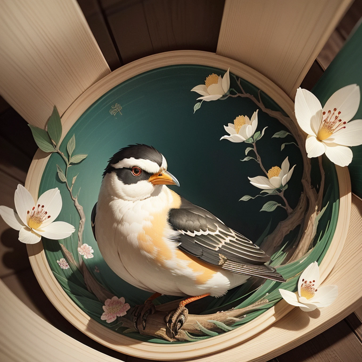 Traditional Chinese painting style of the Tang Dynasty,high detal,Classicism,Traditional culture,Masterpiece level,Precision,High level of detail,High Picture Quality,best qualityer,birds and flowers,aquarelle,Don't be characterized --auto