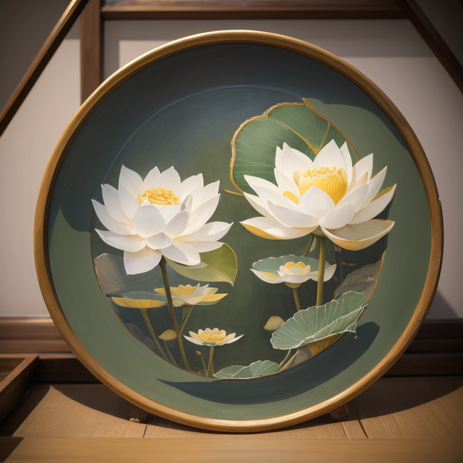 Tang Dynasty painting，The lotus flowers painted in watercolor are a highly detailed restoration、A masterpiece of precise expression，Please generate a drawing without human figures，It shows a classicist style，Deliver the best image quality with high image quality and high resolution。 --auto