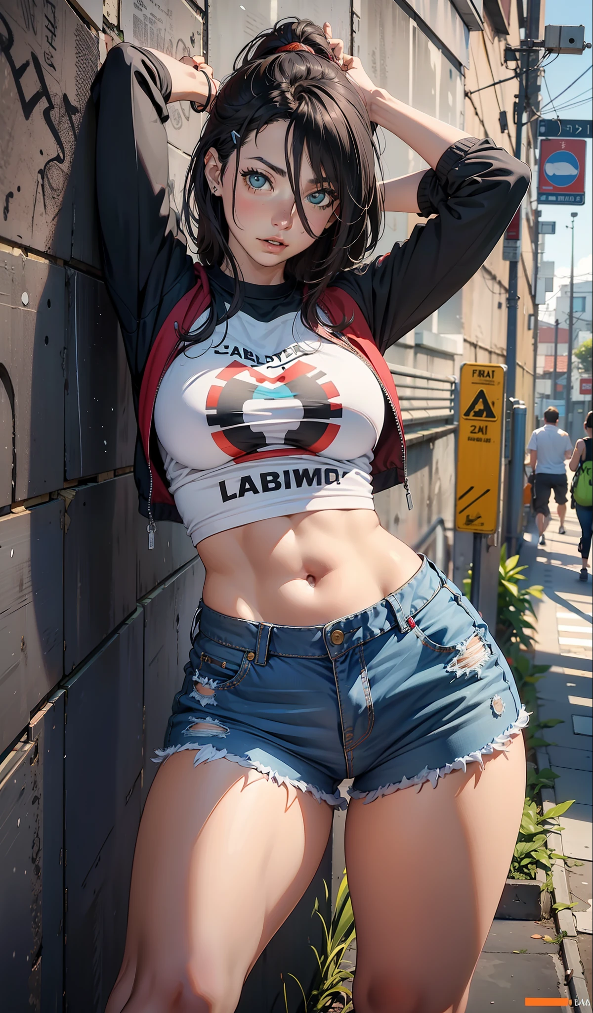 Ino Yamanaka, muito sensual, com roupas de funkeira Lacoste, Oakley Juliet, brasileira, na cidade do rio de janeiro, Brasil, dancing funk, rebolando, bunda grande, pernas grossas, usando um short jeans extremamente curto, showing a piece of ass, Micro Short Curto, usando uma mini blusa, umbigo com pirsing, sneakers Nike, cabelo comprido, caixa de som JBL no fundo, favela no fundo, periferia no fundo, corpo inteiro, muito realista, extremamente Realista, extremamente sexy, 8k, 8k extremamente detalhado), (um extremamente delicado e bonito), (obra-prima), (melhor qualidade: 1.0), (ultra highres:1.0)