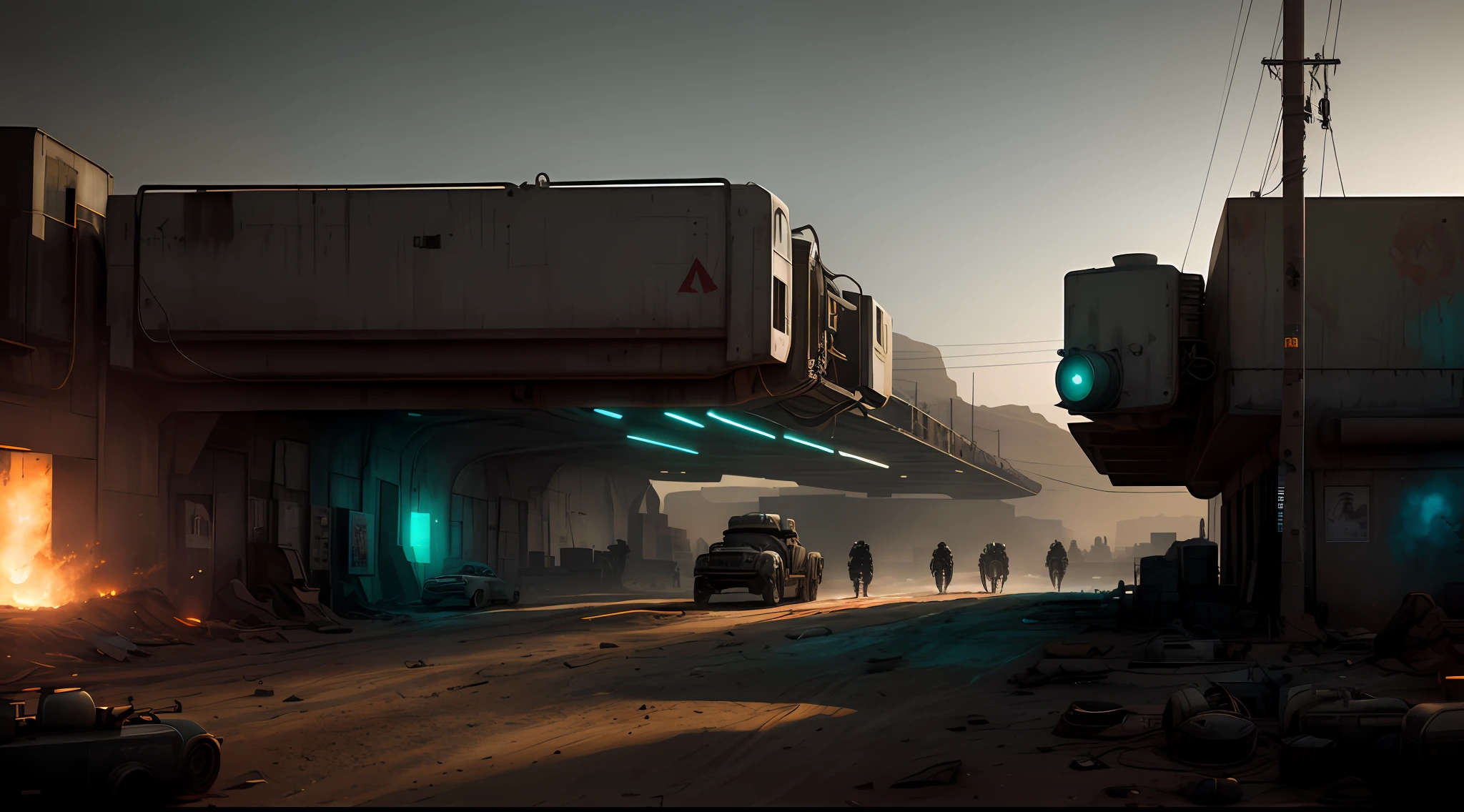 (dark shot:1.1),Wasteland breathing,epic realistic,beautiful portraits,madmax,femele,red tinted hair,with a well-proportioned body,prette,Crop topping,Gray scarf,Gatling gun,Desert background,Gradient silver、 blue colors、Gray and green color scheme,grunge aesthetic!!!graffiti tag wall background,Artwork by Greg Rutkowski and Artgerm,Soft cinematic light,Adobe Lightroom,photolab,hdr,iintricate,The is very detailed,(depth of fields:1.4),Faded,(com cores neutras:1.2),(hdr:1.4) ,(pastel colour:1.2),ultra - detailed,(art stations:1.4),cinematic ligh,warm lights,Dramaticlight,(Complicated details:1.1),the complex background,(rootkowski:0.66),(silverand orange:0.4)