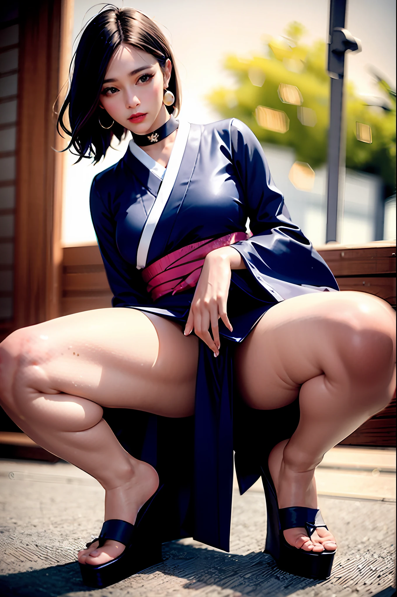 Delicate, masutepiece, Beautiful detailed, colourfull, Finely detailed,Detailed lips, Intricate details, (1 woman:1.1), (Gorgeous beautiful 30 year old sexy Japan woman:1.1),(Kpop Idol, Korean mixed), (Tied hair:1.1), (50mm Sigma f/1.4 ZEISS lens, F1.4, 1/800s, ISO 100, fotograpy:1.1), large full breasts,(Photorealistic:1.1), Solo, up looking_で_viewer, Tall lady, ,Happy smile, from a_front, earrings, slim_Legs, skinny, Thigh_the gap, Model, Lens Flare, Choker,(hanbok+See-through silhouette, Wedge Heel:1.3), Japanese commentary, Japan Mature Woman_Street, Japan Mature Woman_traditional_Duan,1boy, jingle, crouching cowgirl, vaginal, POV,