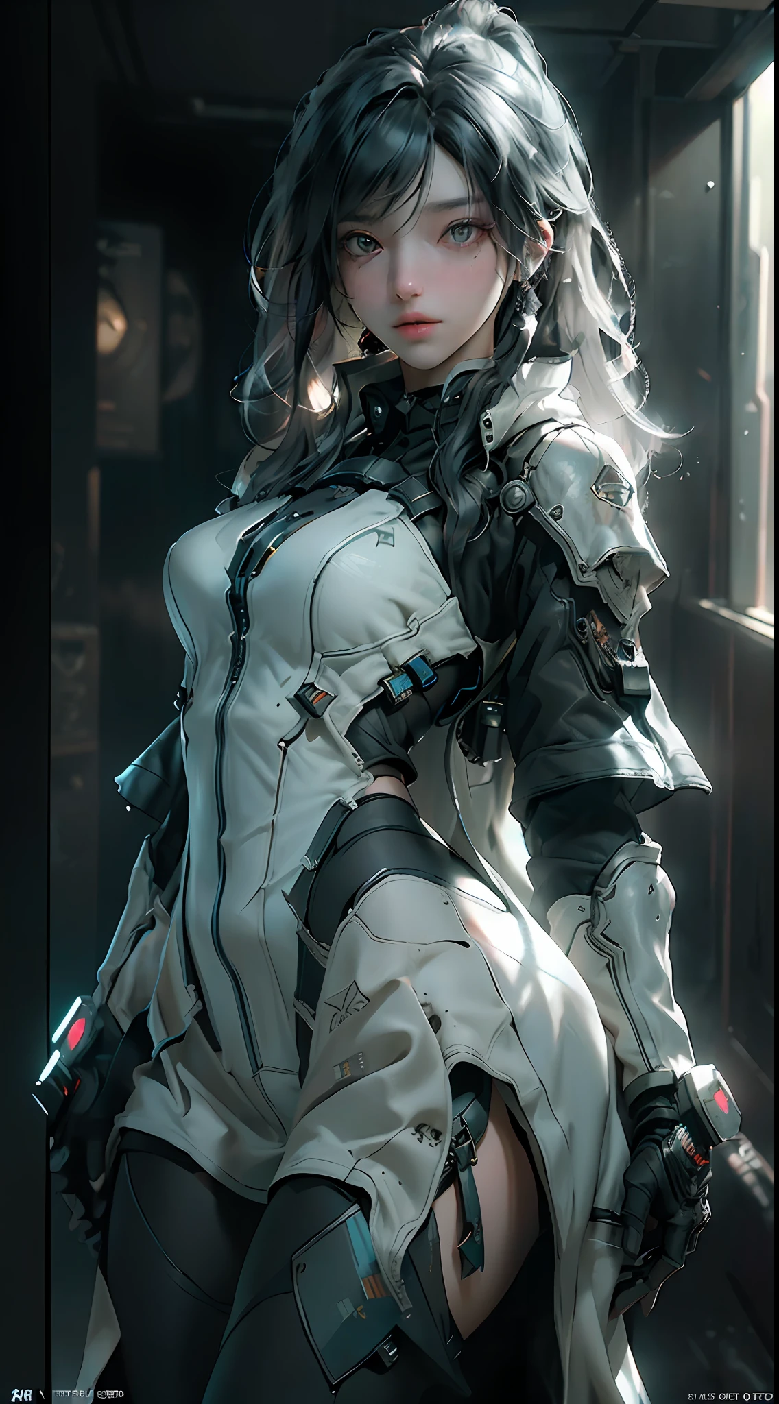 ((Best quality)), ((masterpiece)), (detailed:1.4), 3D, an image of a beautiful cyberpunk female,HDR (High Dynamic Range),Ray Tracing,NVIDIA RTX,Super-Resolution,Unreal 5,Subsurface scattering,PBR Texturing,Post-processing,Anisotropic Filtering,Depth-of-field,Maximum clarity and sharpness,Multi-layered textures,Albedo and Specular maps,Surface shading,Accurate simulation of light-material interaction,Perfect proportions,Octane Render,Two-tone lighting,Wide aperture,Low ISO,White balance,Rule of thirds,8K RAW,