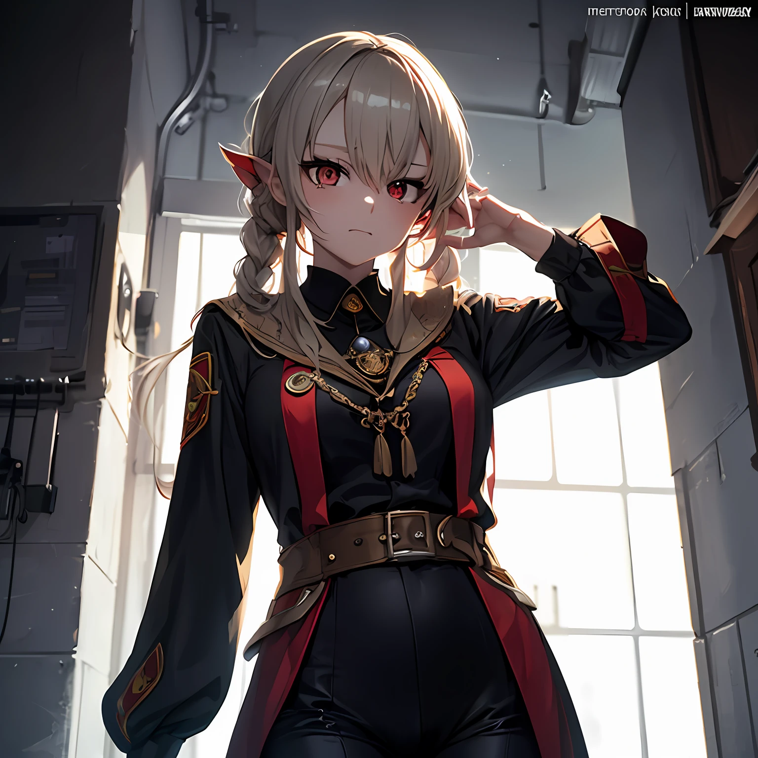--2d anime --Anime --Primeiro trabalho --anime premiado, --Garota elfa (((--Heterocromia))) --Long white hair --Dynamic seductive pose --Small breasts --Small ass --Style "" --Cyberpunk --Soviet uniform clothes , --Hard bass --menisa, (((((co. Blyat))))) , --Detailed digital art --High quality 8K --Detailed Artgerm --Aesthetic perfection --Intricate details --Cinematic lighting --Lighting highlight --SSAA --Smooth rendering --No noise --Dynamic scenery Dynamic fantasy medieval Russian street --Rudeus Style.